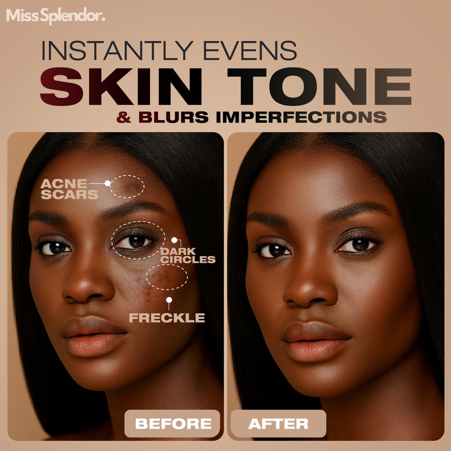 Miss Splendor Beauty Balm Skin Tint 2 Pack – Shade 3 | Serum-Boosted Hybrid Foundation & Skincare
