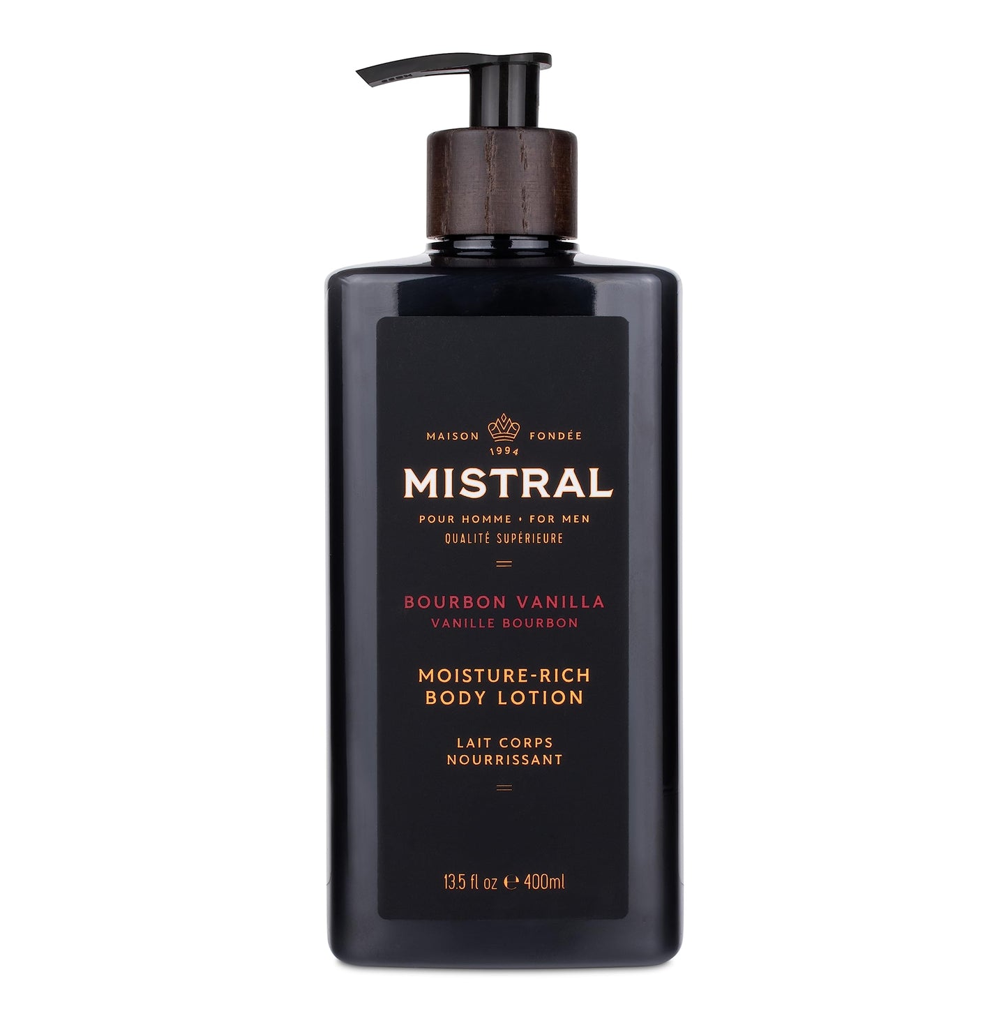 Mistral Bourbon Vanilla Body Lotion for Men | Fast-Absorbing Moisture-Rich Formula