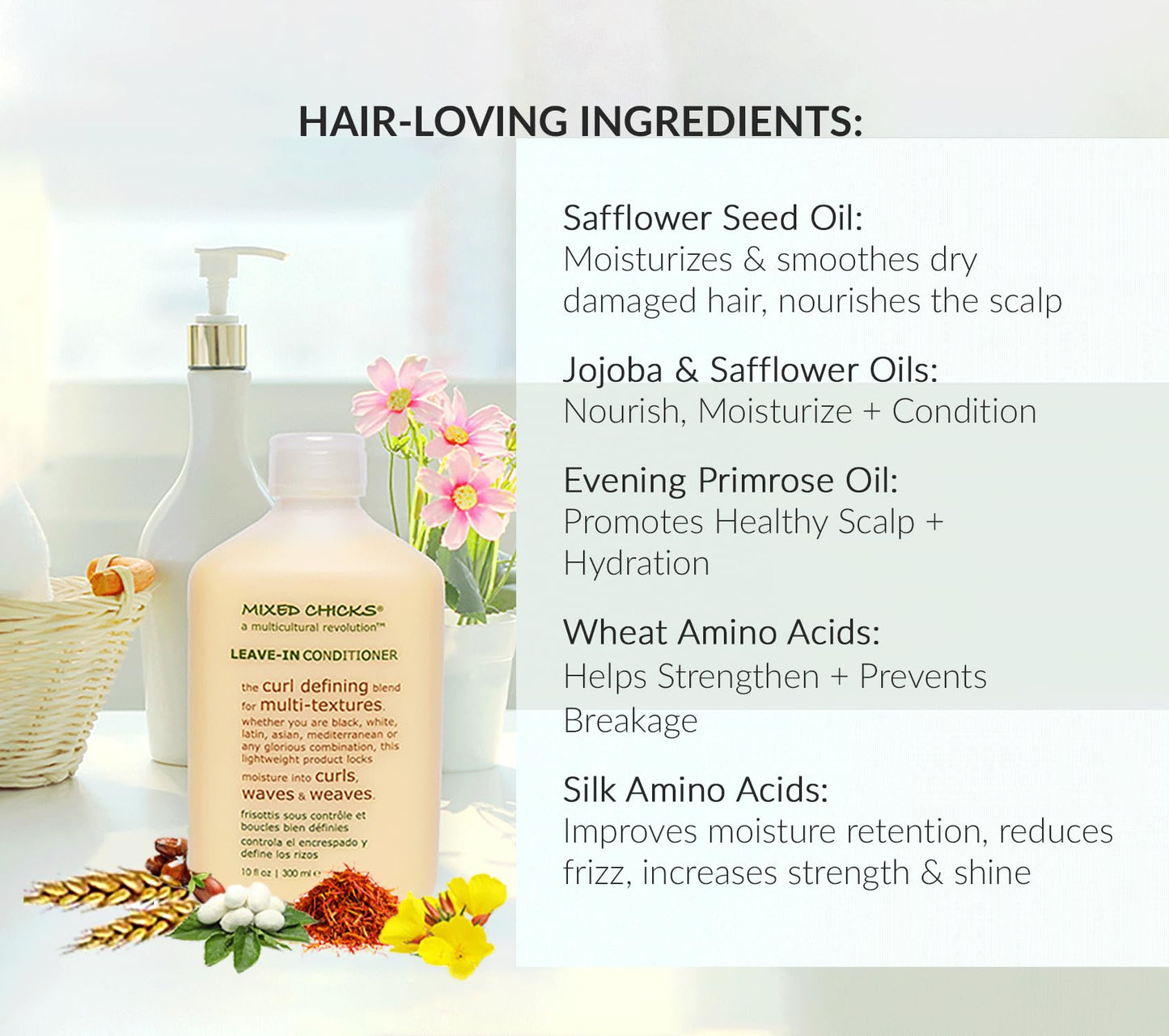 Mixed Chicks Curl Defining Leave-In Conditioner – Pack of 2, 10 oz Each | Curl Hydration & Frizz Control