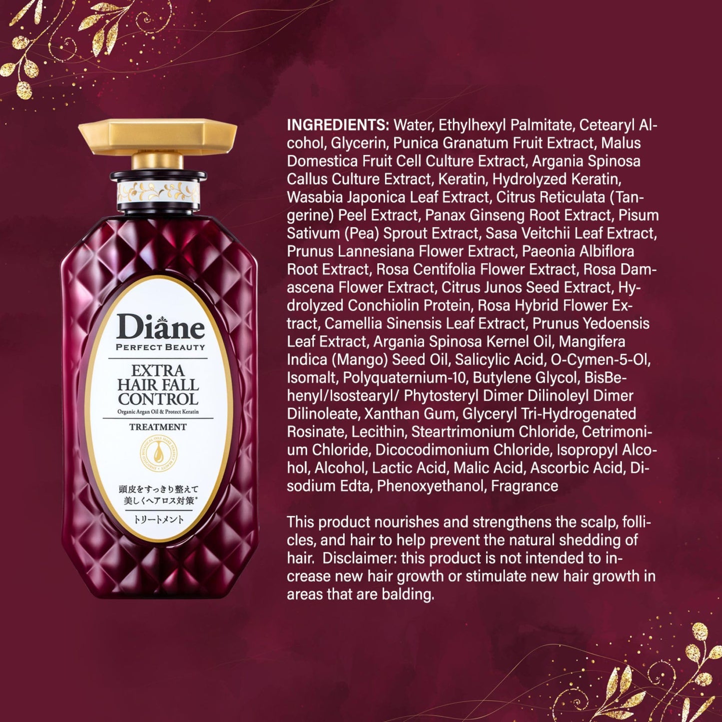 Moist Diane Anti Hair Loss Shampoo & Conditioner Set – Hair Thickening with Argan Oil, Keratin