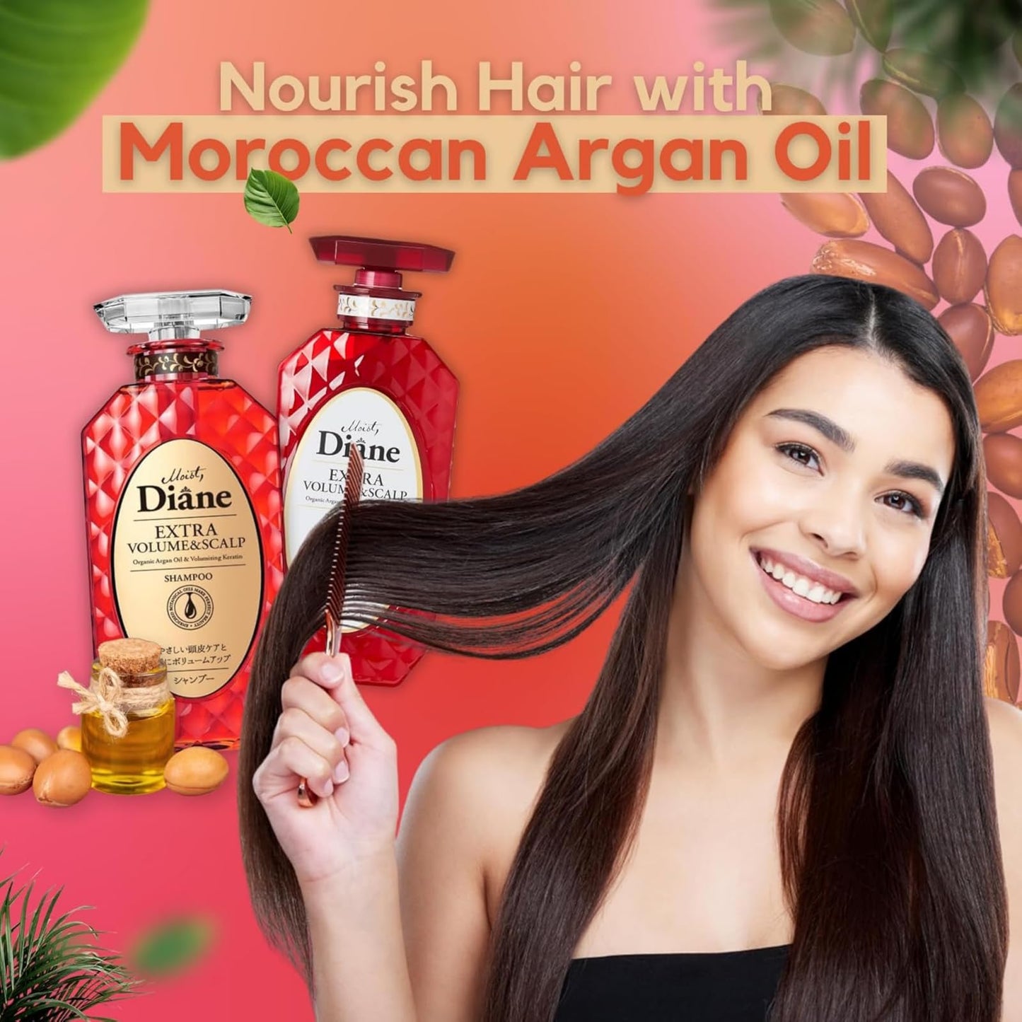Moist Diane Thickening Shampoo – Keratin, Argan Oil & Biotin