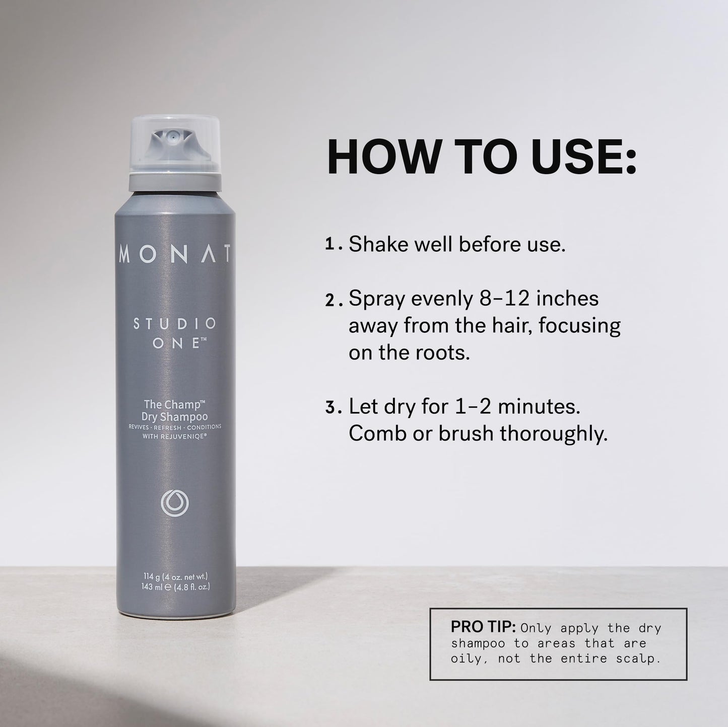 MONAT Studio One The Champ Conditioning Dry Shampoo with Rejuveniqe – Waterless Hair Refresh