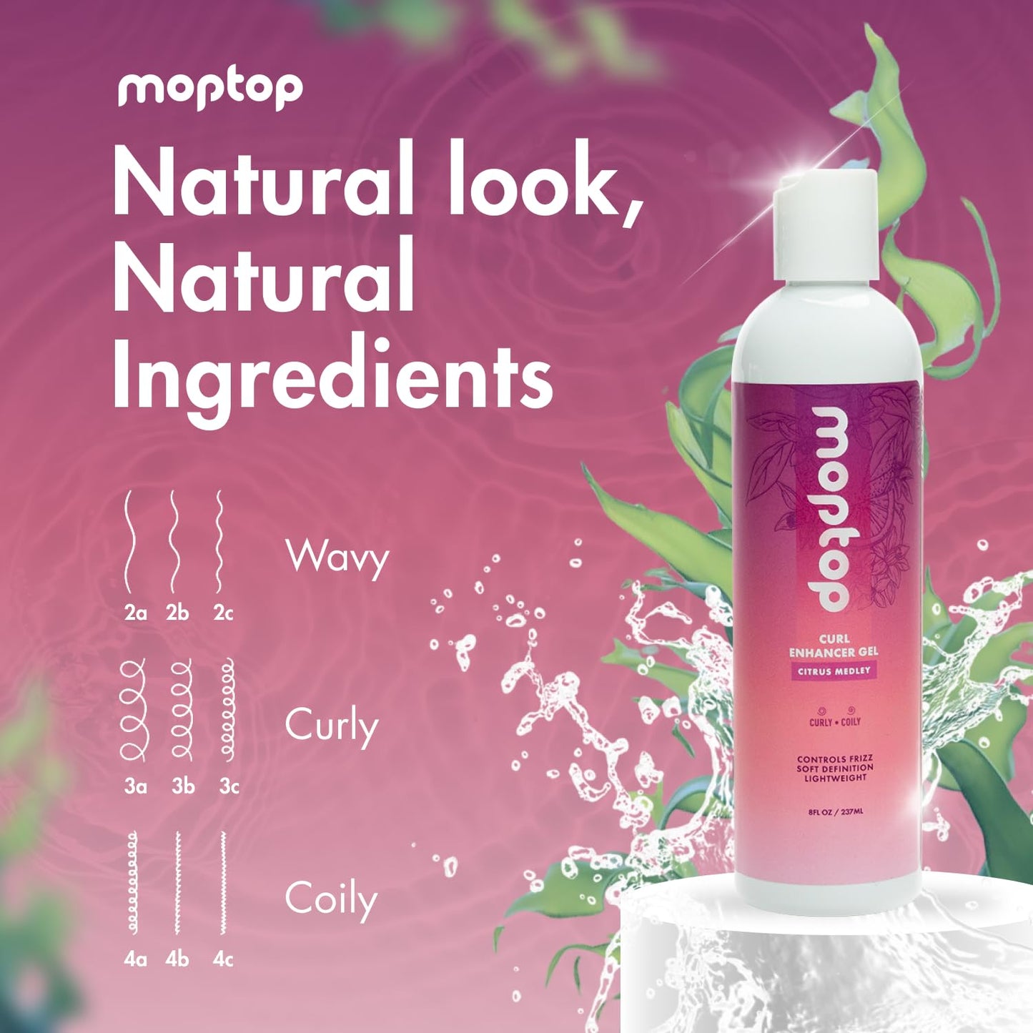 MopTop Curl Enhancer Gel – Lightweight Curl Definer with Aloe & Honey