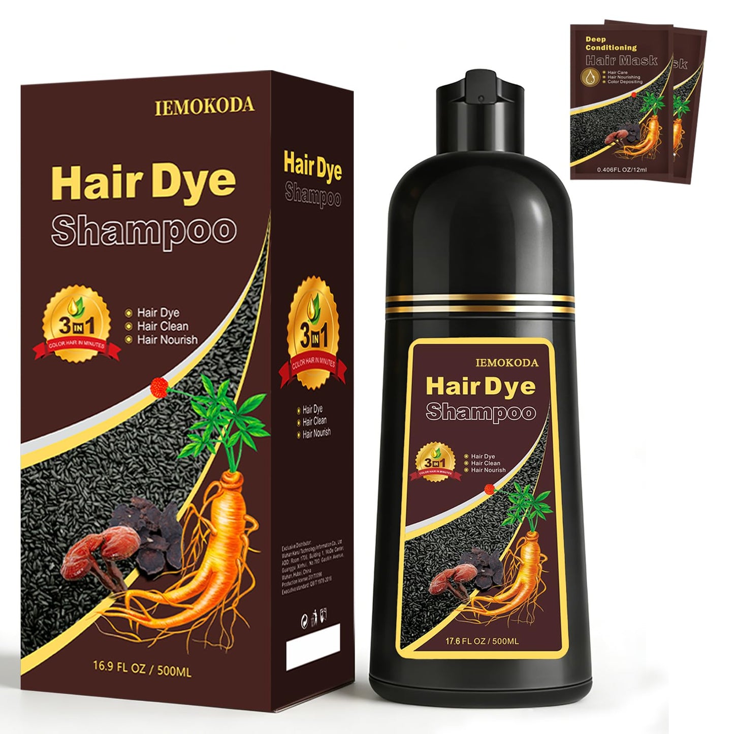 Msktasy At-Home Hair Dye Shampoo in Silver Gray | 3-in-1 Root-to-Tip Color & Care