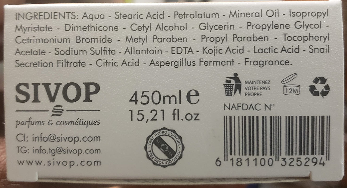NA Gold Skin Clarifying Body Lotion with Snail Slime – Hydroquinone Free, 250 ml (8.45 fl oz)