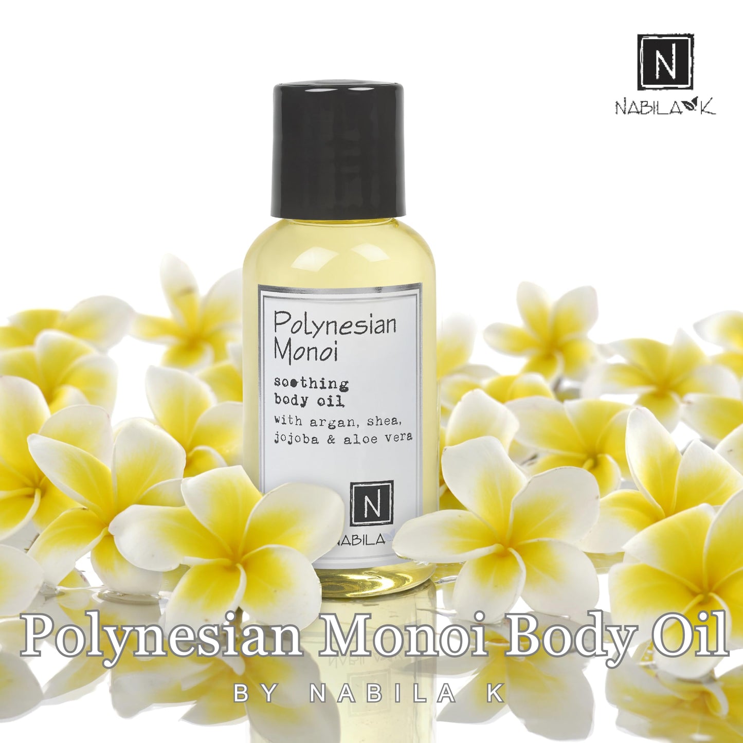 Nabila K Polynesian Monoi Body Oil – 9 oz with Argan & Coconut, Vitamin C Enriched, Vegan-Friendly