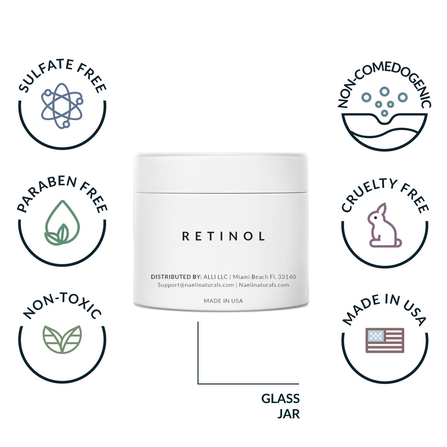 NAELI Retinoid Night Cream 4.25% Retinol with Collagen, Peptides & HA (3.4 oz)