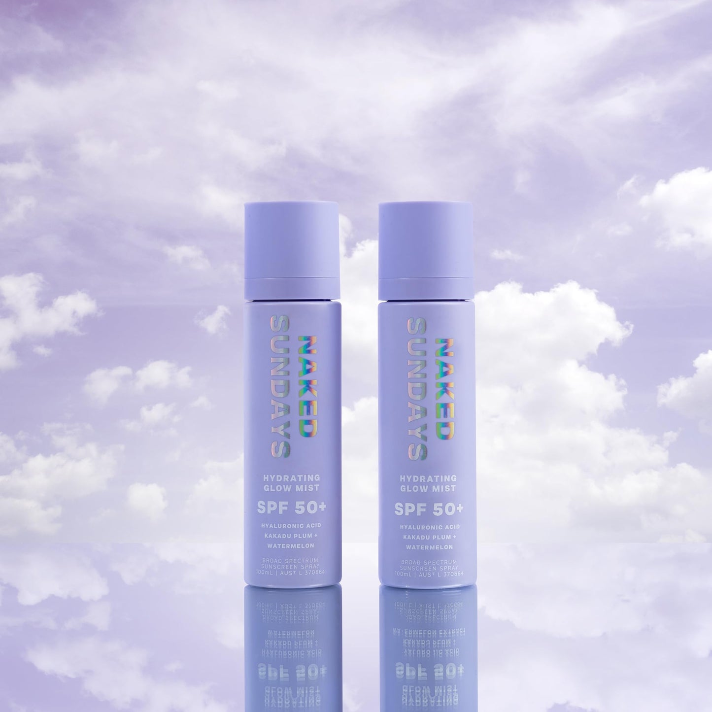 Naked Sundays SPF 50 Hydrating Glow Mist - Lightweight SPF Setting Spray and Face Sunscreen (2 Pack)