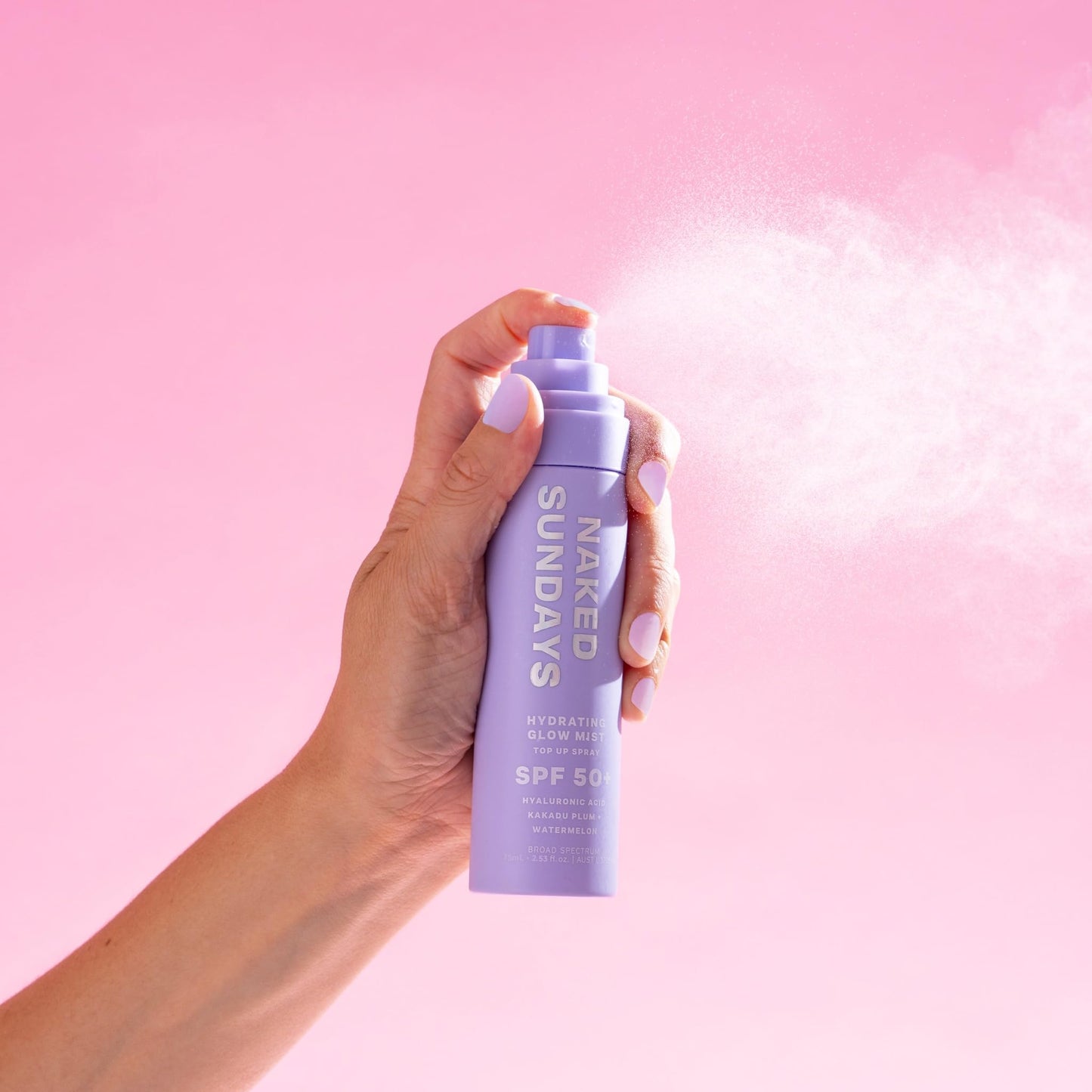 Naked Sundays SPF 50 Hydrating Glow Mist - Lightweight SPF Setting Spray and Face Sunscreen (2 Pack)