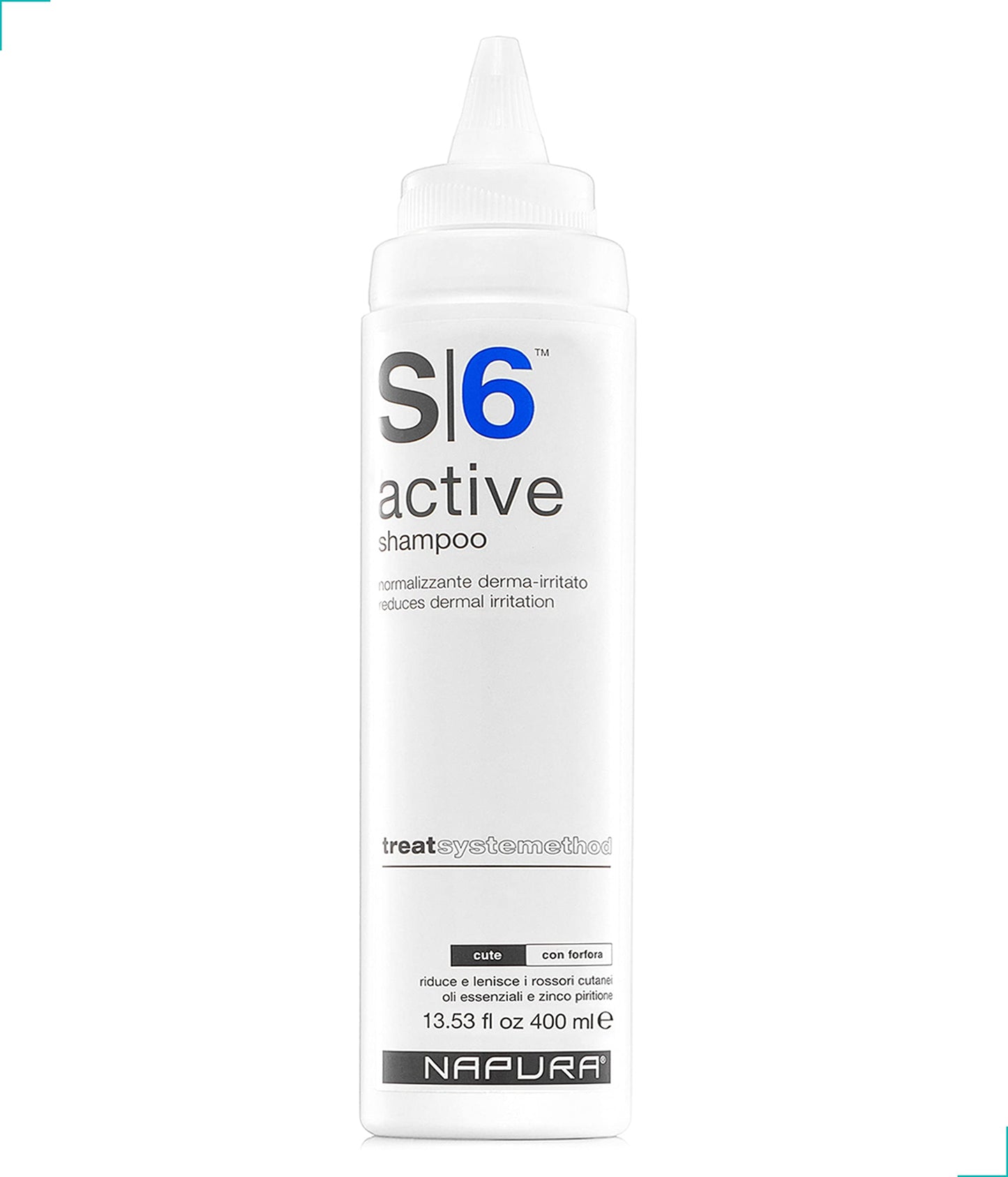 NAPURA S6 Active Professional Anti Dandruff Shampoo — Tea Tree Oil, 1% Zinc, 1% Salicylic Acid (13.53 fl oz)