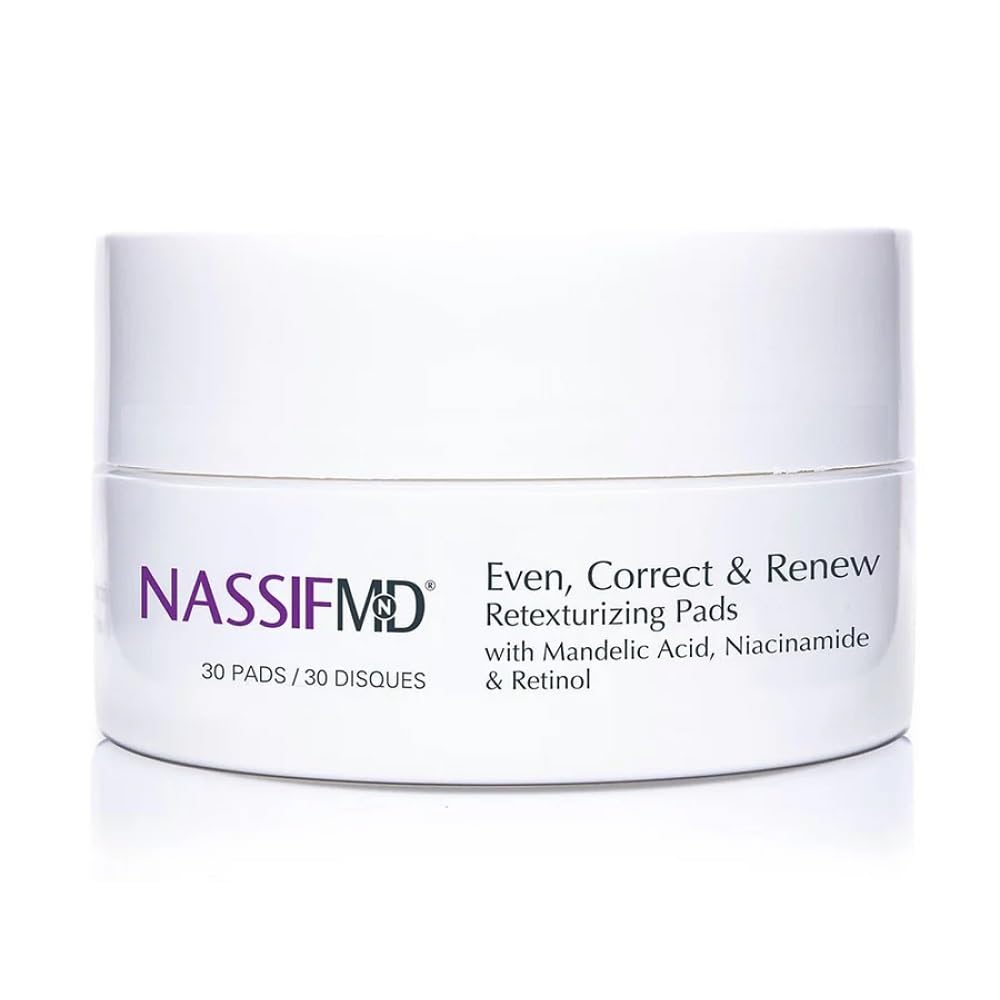 NassifMD Even, Correct & Renew Retexturizing Pads | Facial Peel for Texture & Tone
