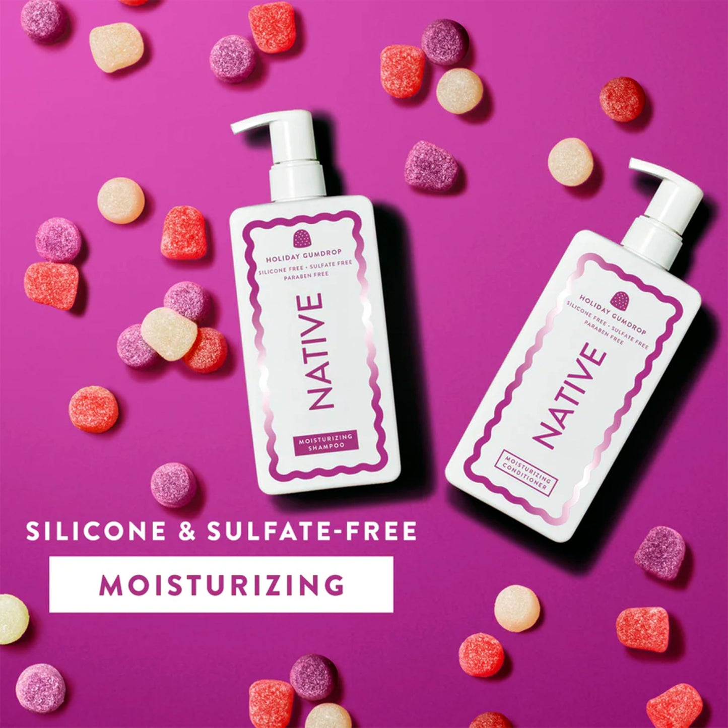 Native Holiday Gumdrop Shampoo & Conditioner Set – Limited Edition, 16.5 oz Each