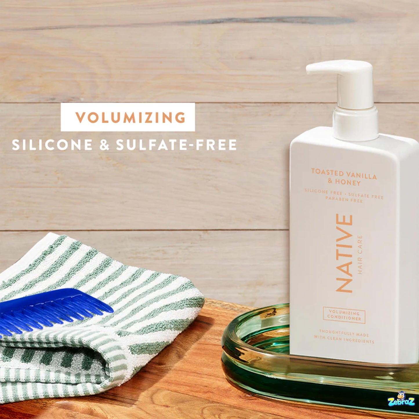 Native Toasted Vanilla & Honey Shampoo + Conditioner (8.25 oz x 2) – Sulfate Free, Vegan, Cruelty-Free