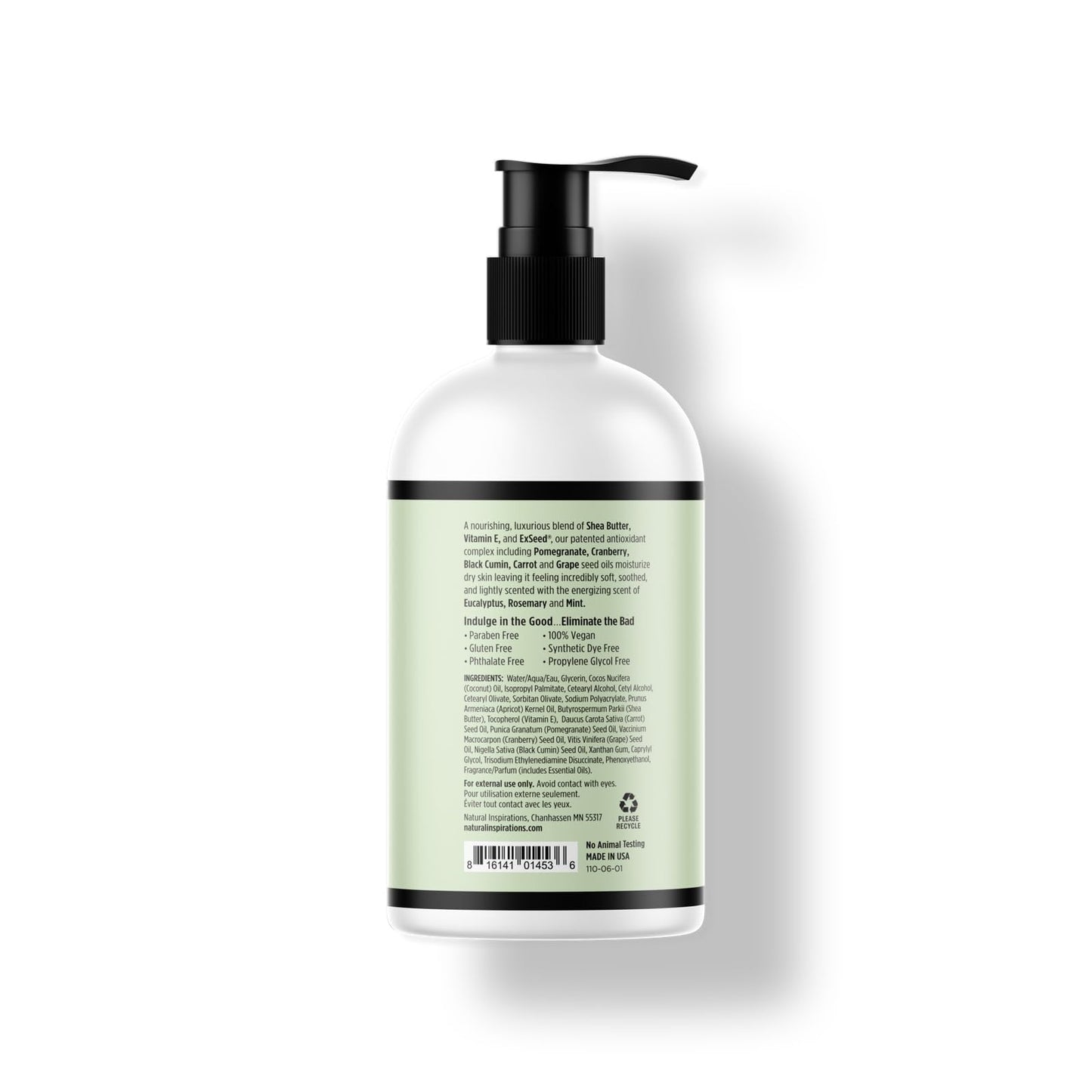 Natural Inspirations Eucalyptus Rosemary Mint Nourishing Hand + Body Lotion 12oz