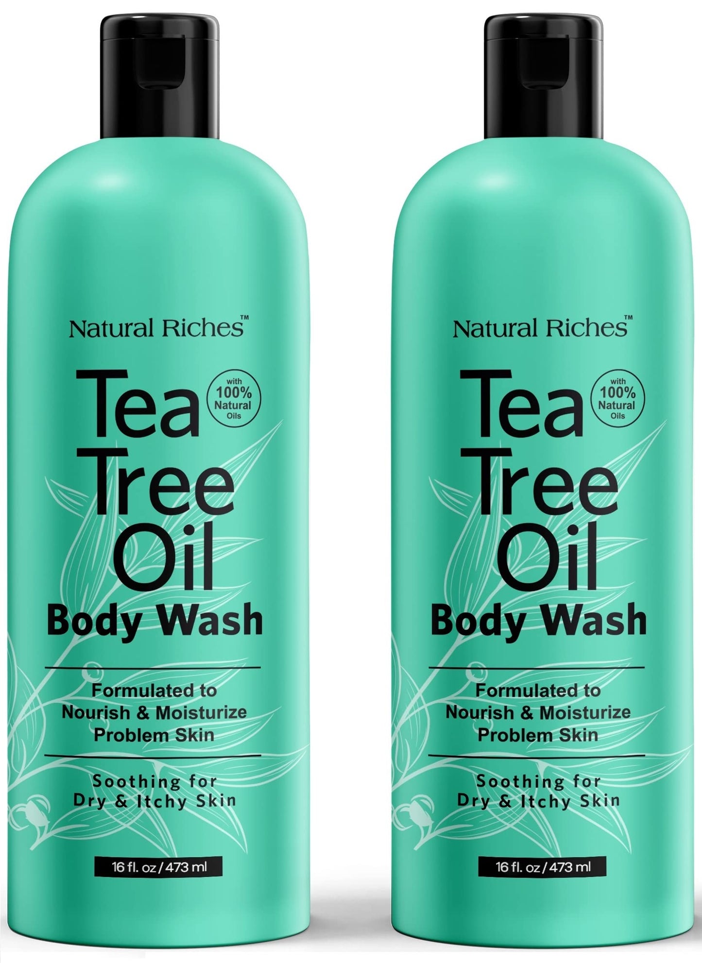 Natural Riches Tea Tree Body Wash 2x16 oz – Soothing, Hydrating for All Skin Types