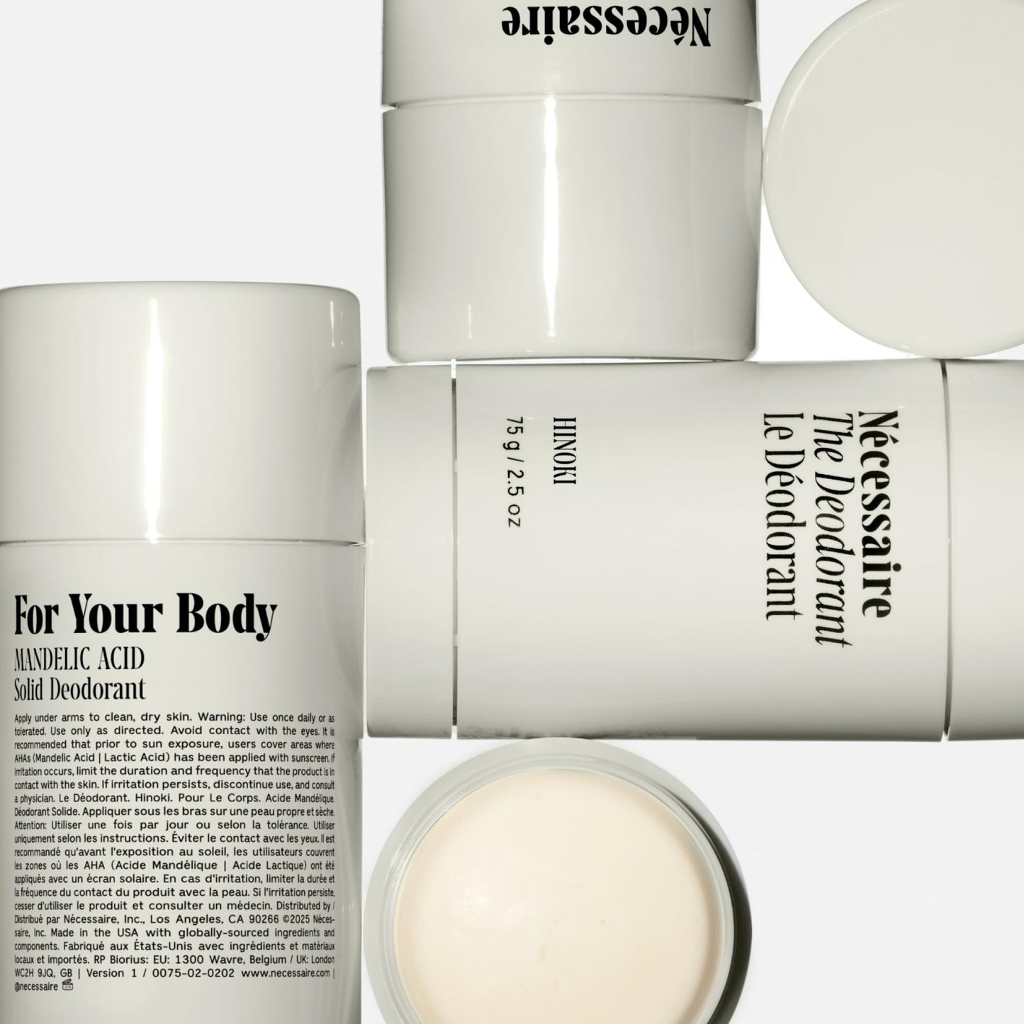 Nécessaire Hinoki Deodorant – Extra Strength Mandelic Acid, Aluminum-Free (75 g/2.5 oz)