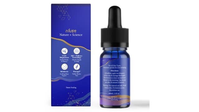 nfuse NightCap Hair Growth Serum with Melatonin, Peptides & Magnesium — Fragrance-Free Sleep Support for All Hair Types