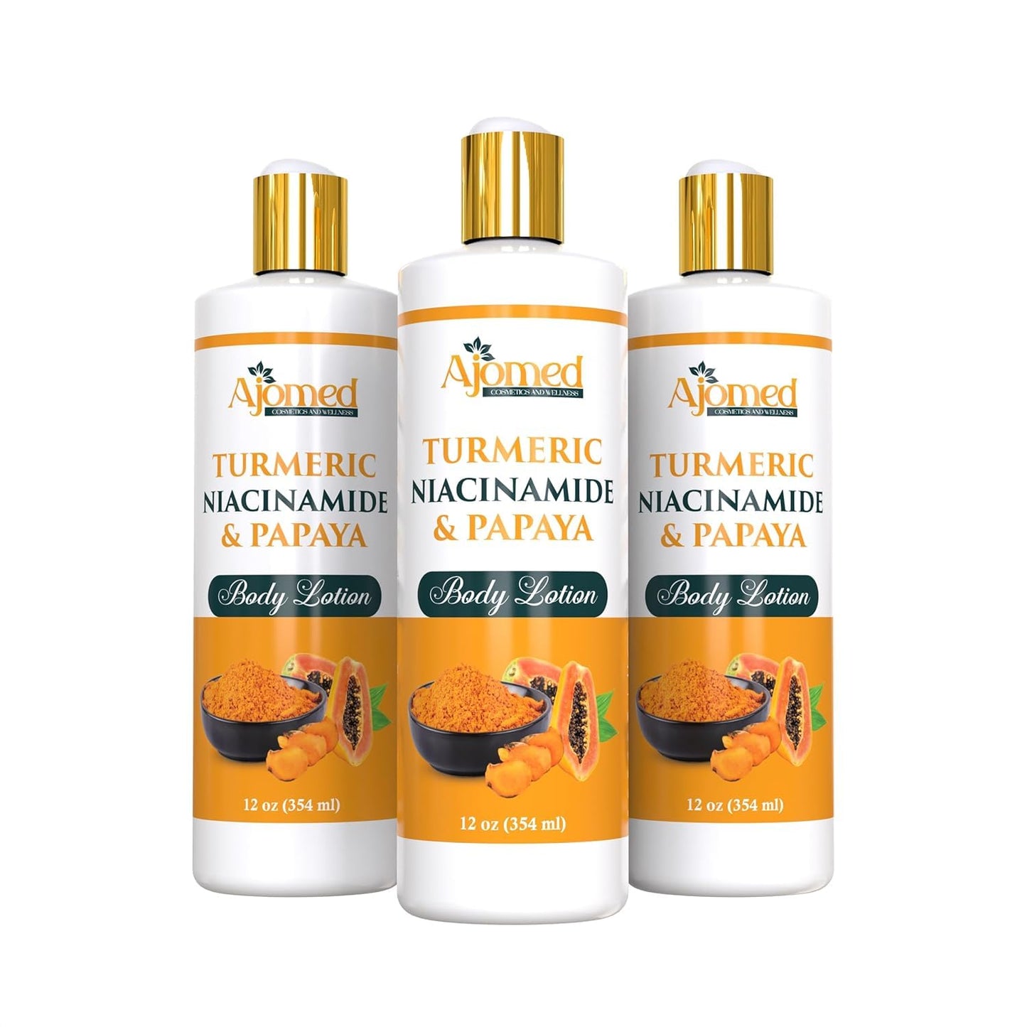 Turmeric Body Lotion with Niacinamide & Papaya – Handmade Moisturizer for All Skin Types | Even Tone, Dark Spots, Acne Scars