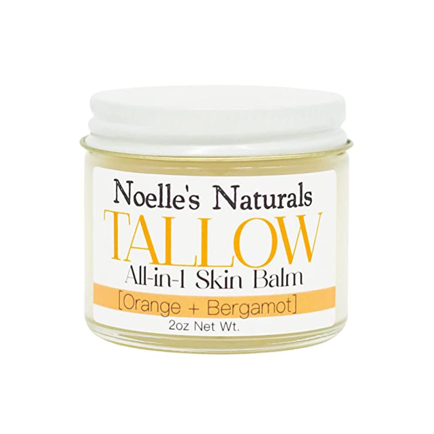 Noelle's Naturals Tallow Balm – 100% Organic Grass-Fed Tallow, Orange Bergamot, 2oz