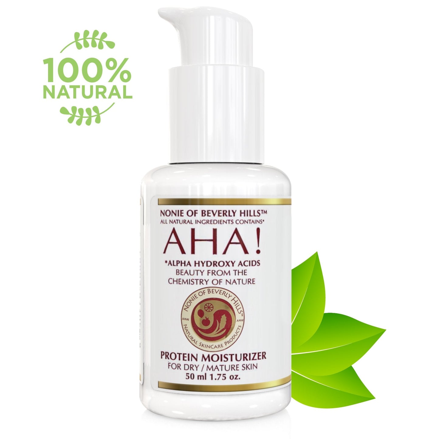 Nonie AHA Protein Moisturizer for Dry Skin – Vegan, USA Made, 5% AHAs