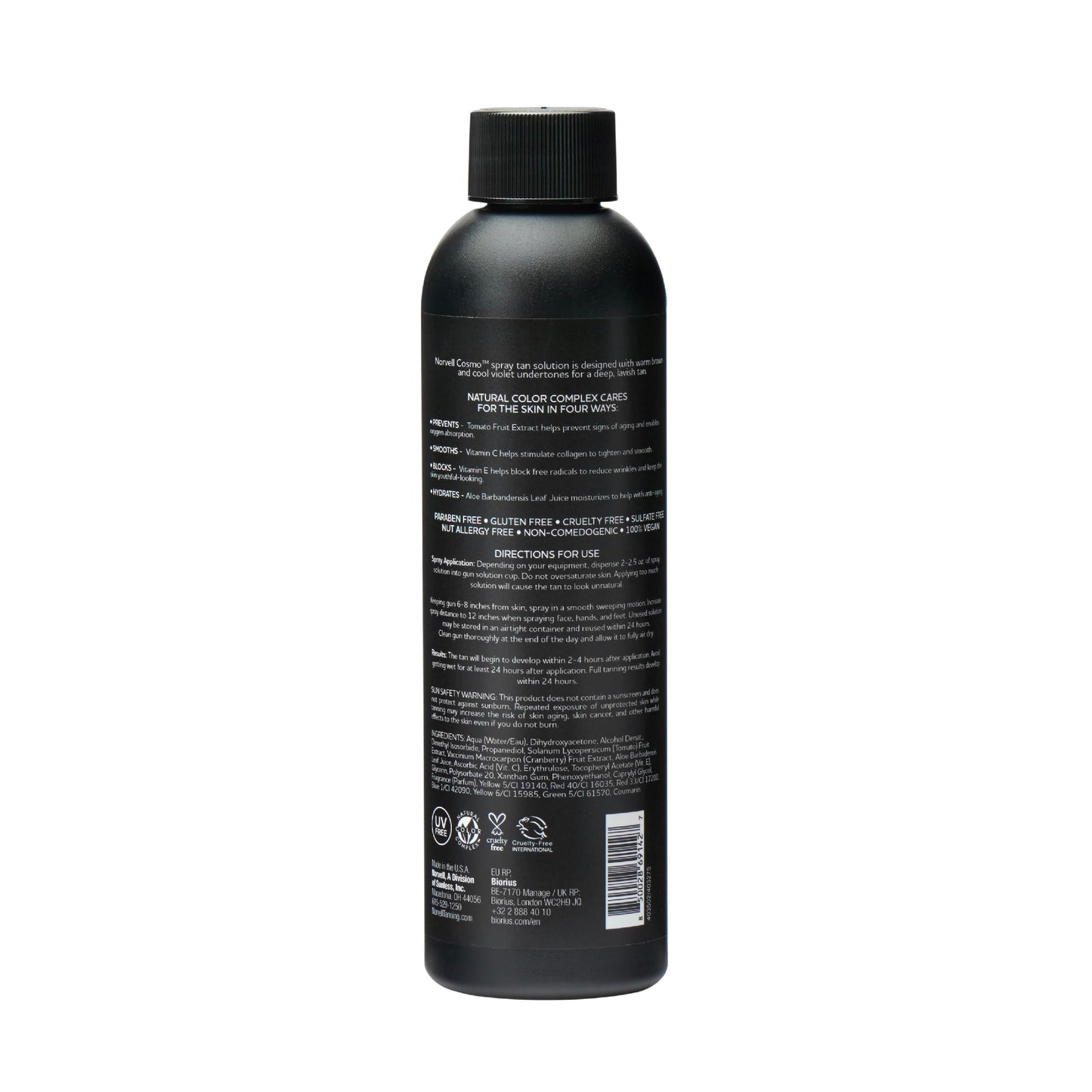 Norvell Cosmo Spray Tan Solution 8 oz – Pro Sunless Tanner with Warm Brown & Cool Violet Undertones