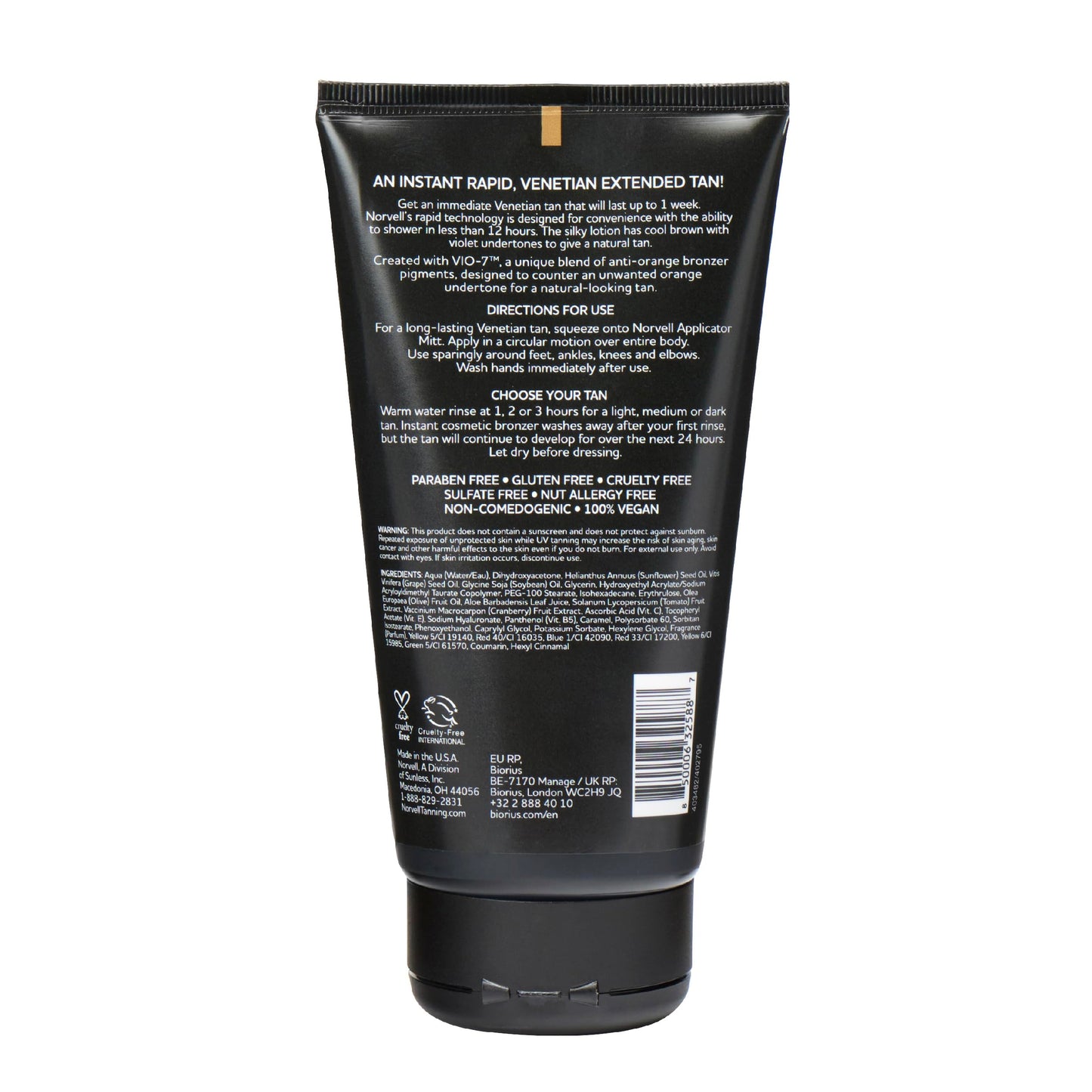 Norvell Venetian Rapid Sunless Self Tanner Lotion 5 oz – Fast Acting, Streak-Free Bronze Glow