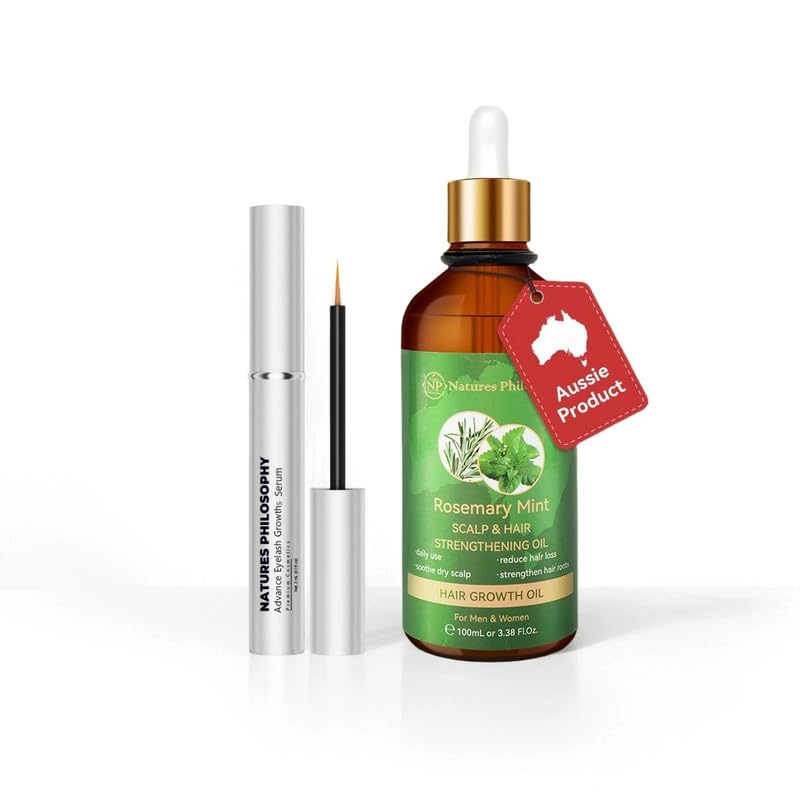 NP NATURES PHILOSOPHY Eyelash Growth Serum & Hair Growth Oil Set — Prostaglandin-Free, Vegan