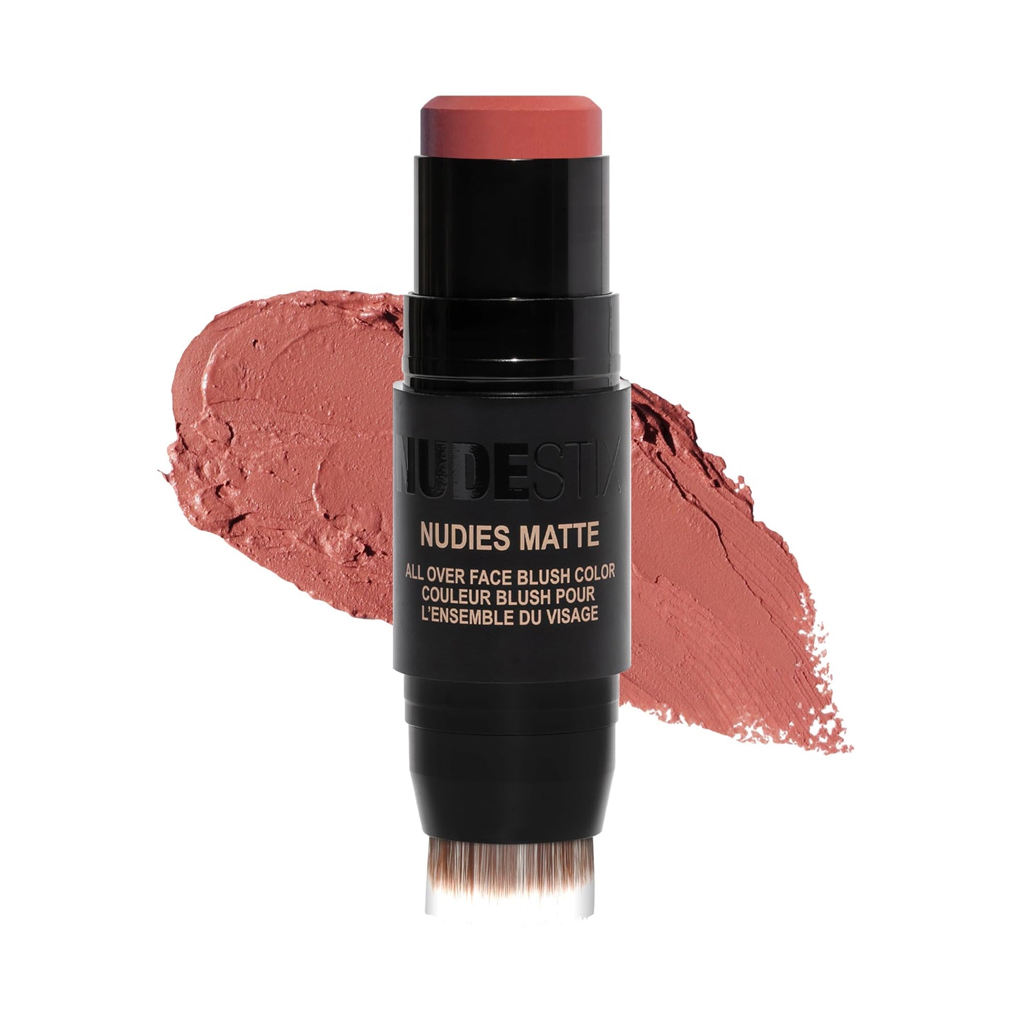 Nudestix Nudies Blush Stick Body Language – 3-in-1 Cream Blush with Built-In Brush | Soft Matte Finish