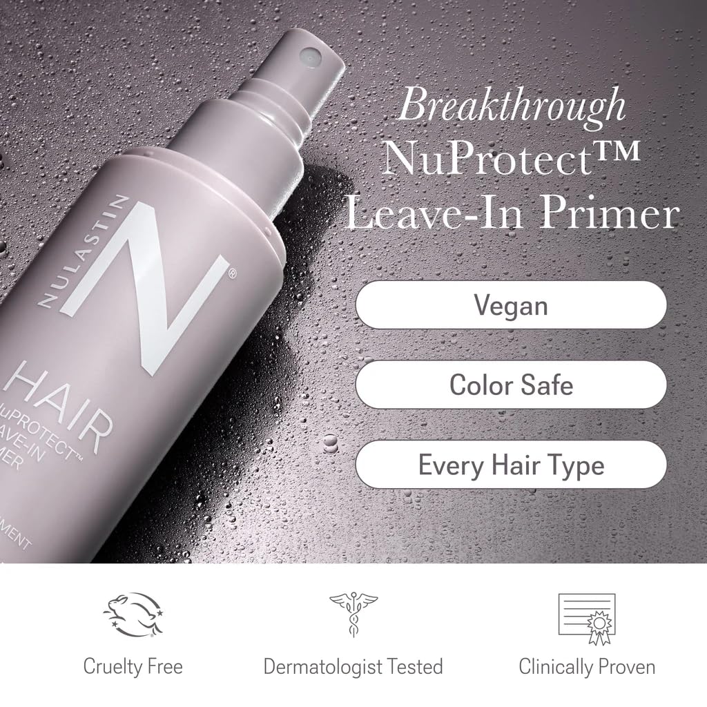 NULASTIN NuProtect Leave In Conditioner Spray – Silicone-Free Heat Protectant, Detangler, 24HR Frizz Control (5 Fl Oz)