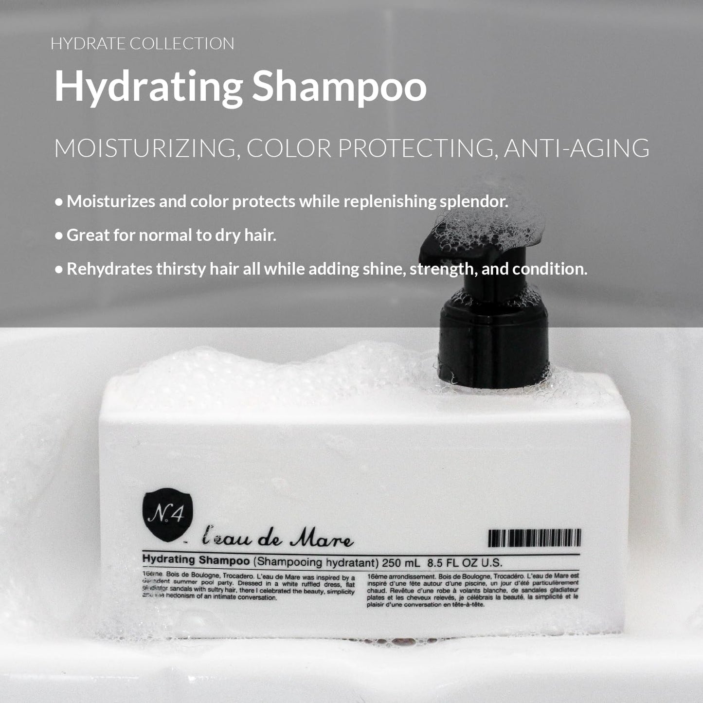 Number 4 Hydrating Shampoo – Moisturizing & Color Safe, 8.5 oz