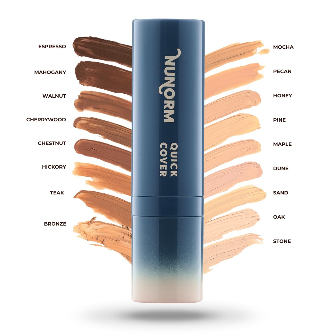 NuNorm Quick Cover Foundation & Concealer Stick for Men – Buildable, Non-Comedogenic 08-Beige