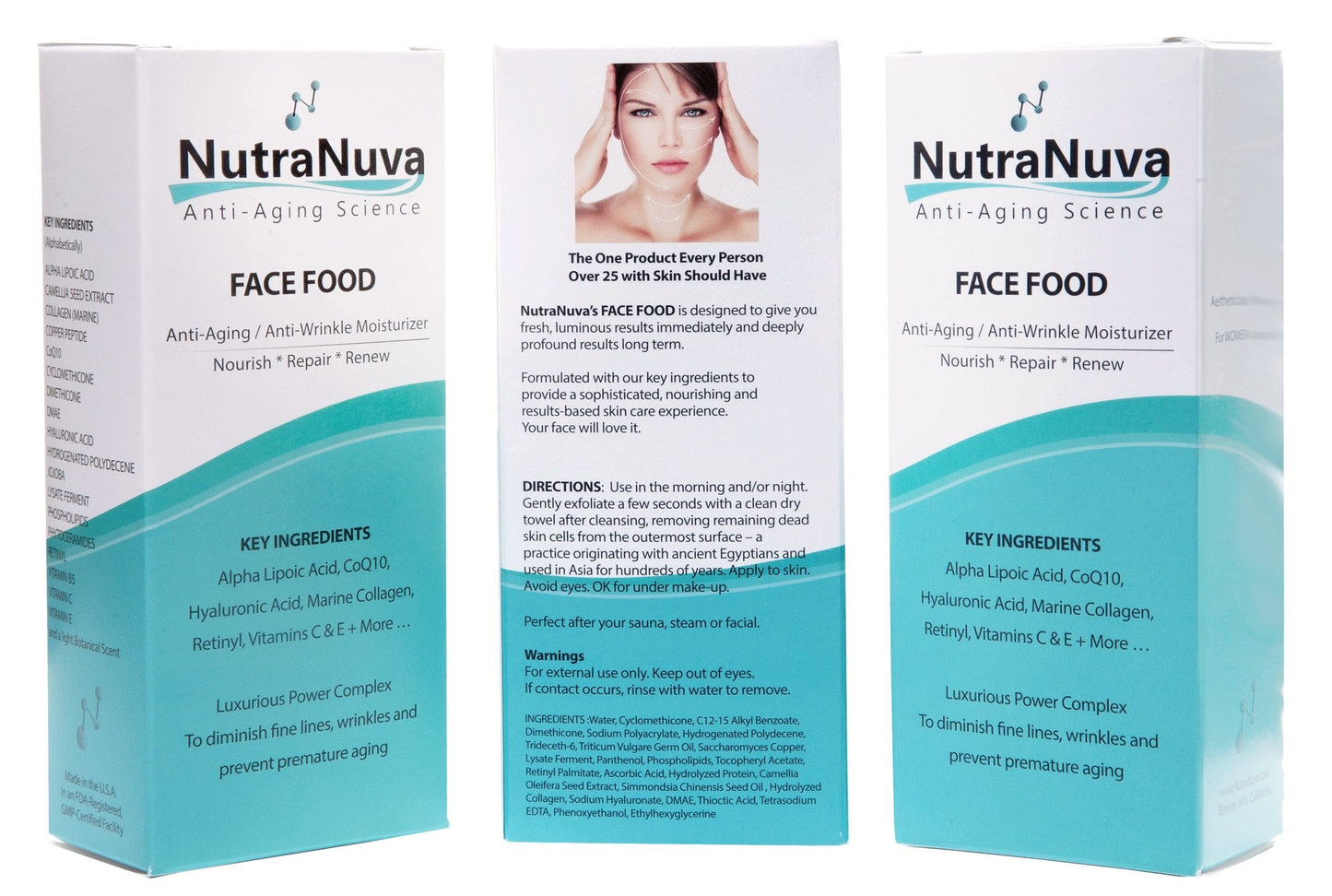 NutraNuva Vegan Anti-Aging Cream for Face, Neck & Eyes | Hyaluronic Acid, Copper Peptides, CoQ10