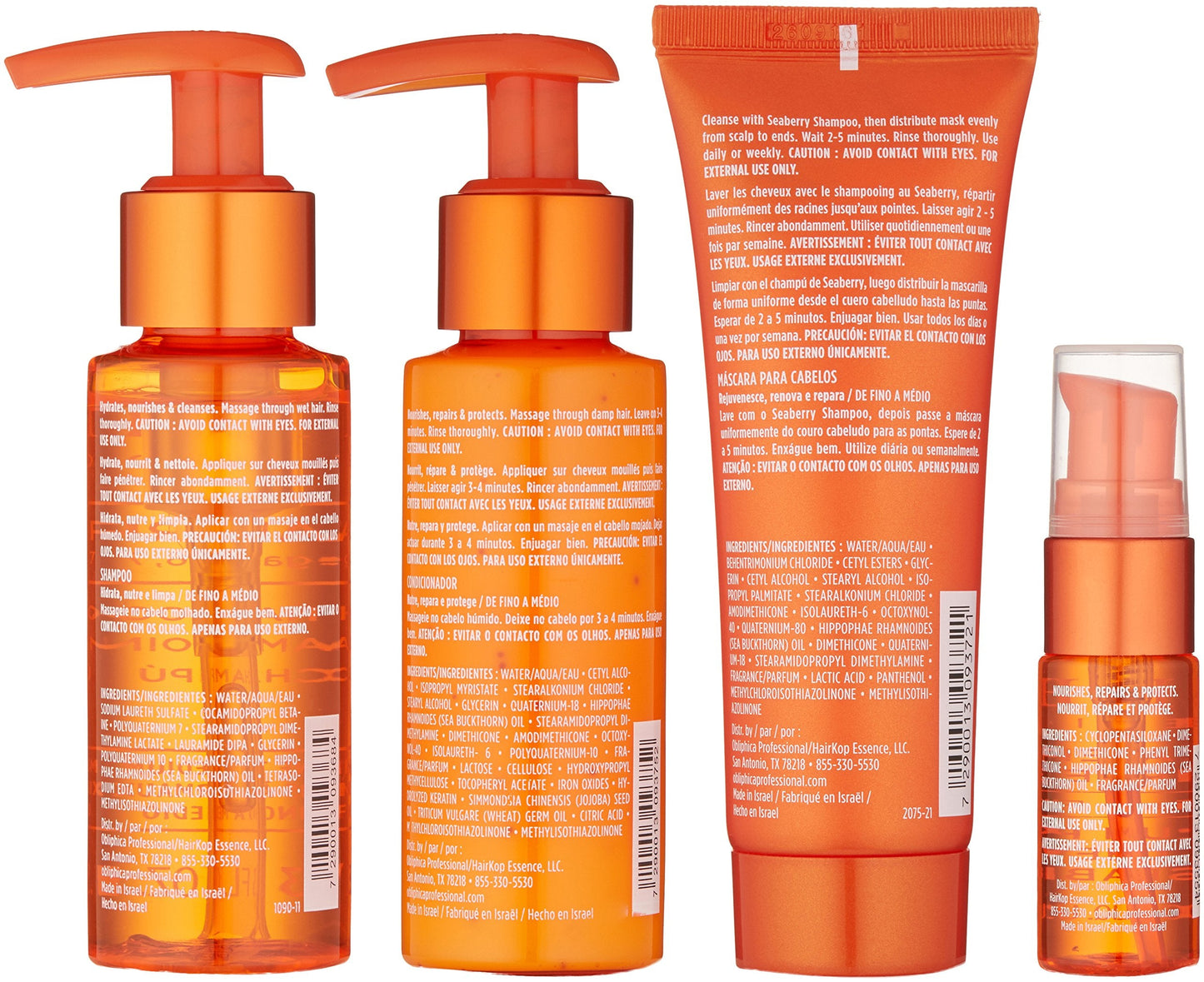Obliphica Professional Seaberry Travel Kit — Fine to Medium Hair, On-the-Go Frizz Control