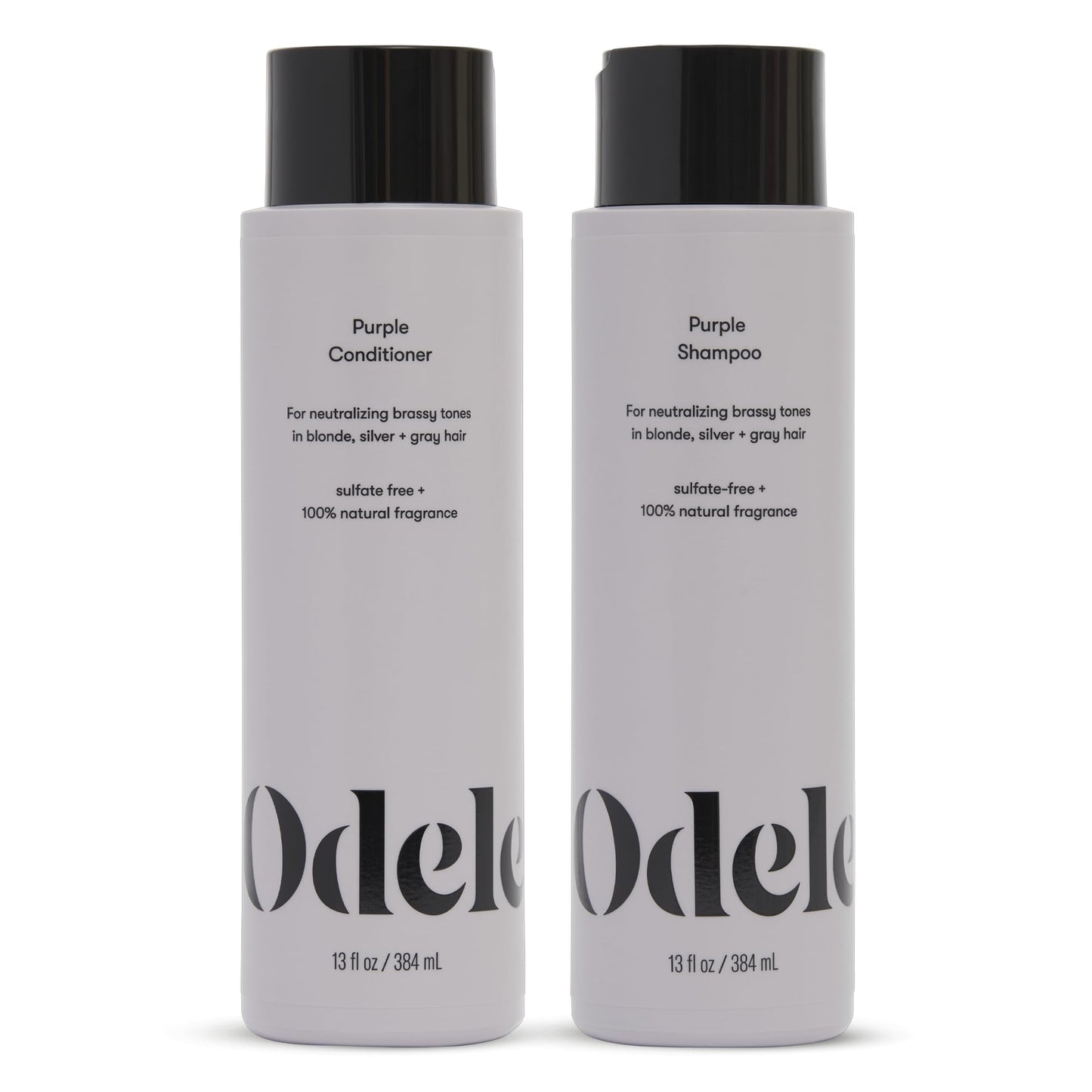 Odele Sulfate-Free Purple Shampoo & Conditioner Set – Neutralizes Brass for Blonde, Silver & Gray Hair (2 x 13 oz)