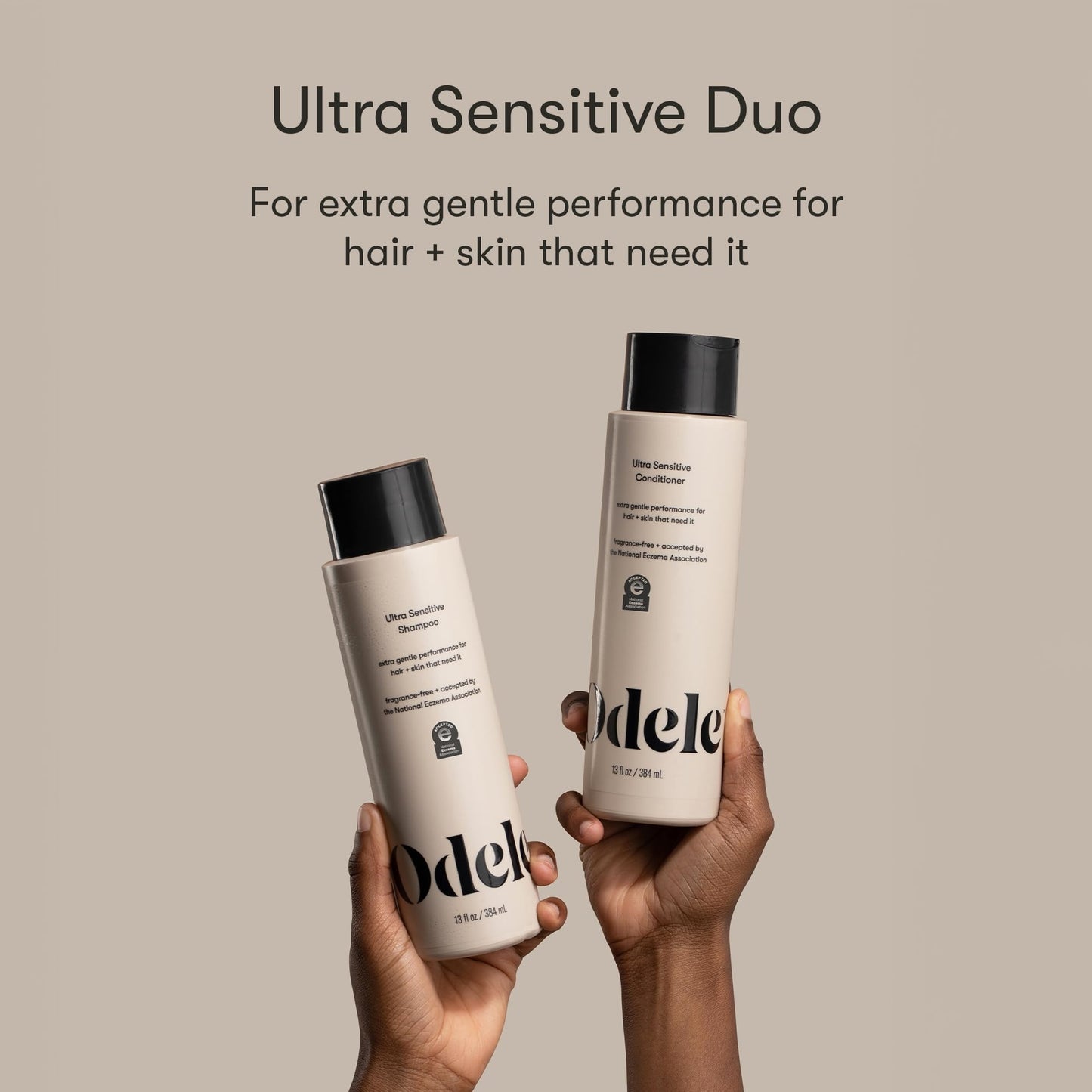 Odele Ultra-Sensitive Sulfate-Free Shampoo & Conditioner Set – Gentle, Fragrance-Free, All Hair Types 13 Fl Oz Each (2-Pack)