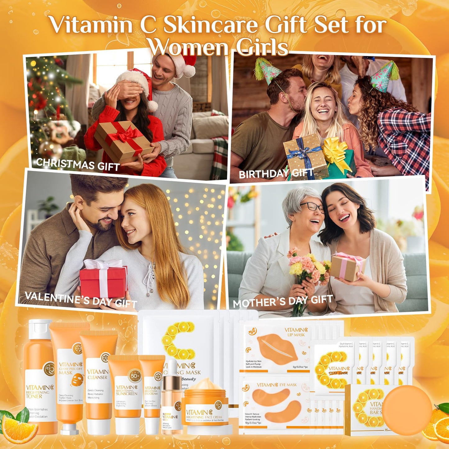 Ofanyia 28-Piece Vitamin C Skincare Set for Teens 10-12 – Complete Routine for Deep Clean & Hydration | Ideal Valentine’s Gift