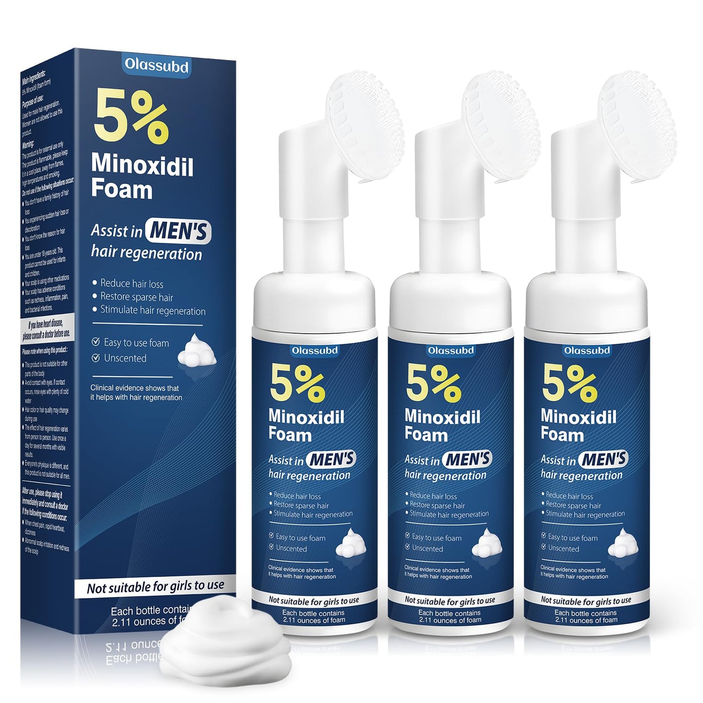 Olassubd Minoxidil 5% Foam for Men – Hair Growth Solution