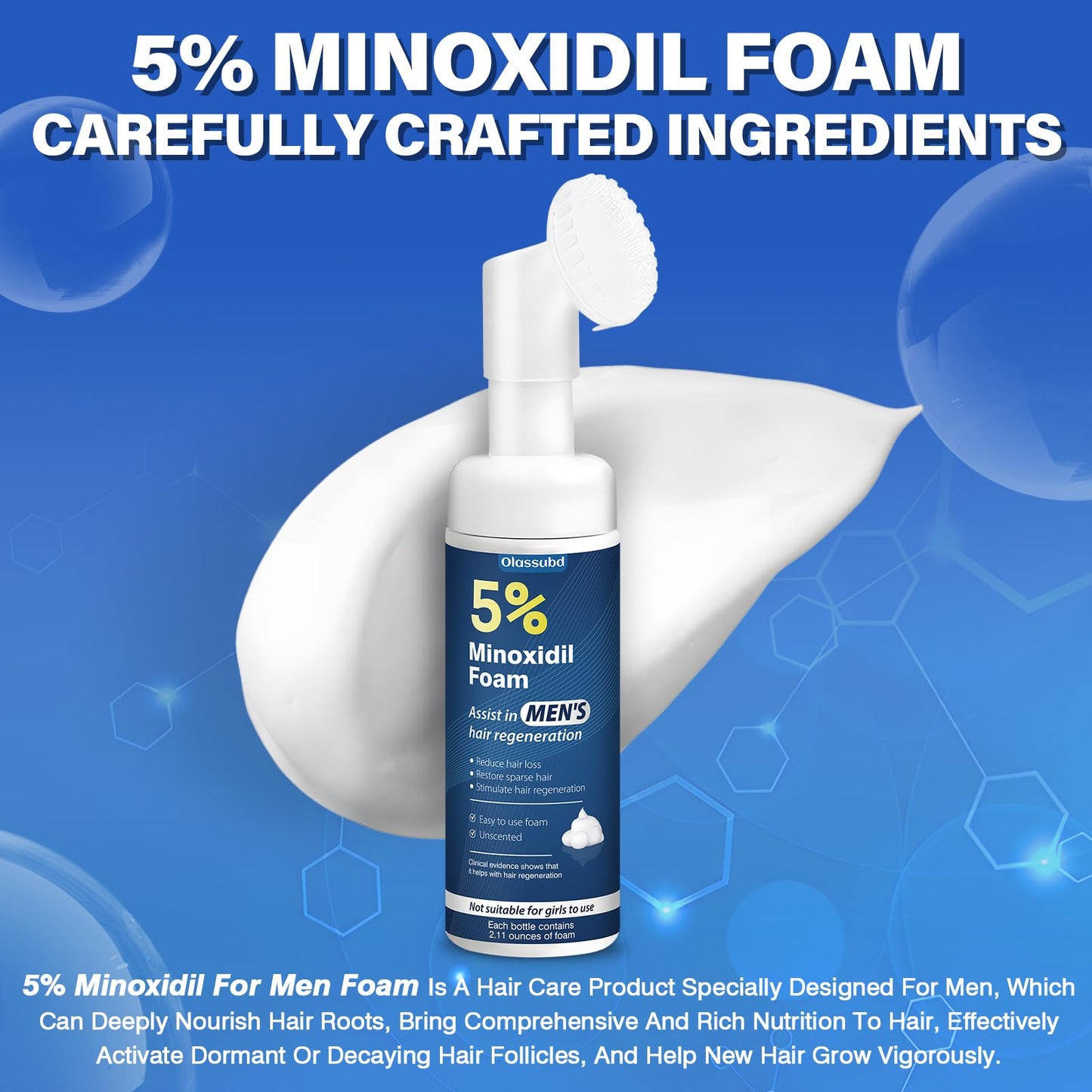 Olassubd Minoxidil 5% Foam for Men – Hair Growth Solution
