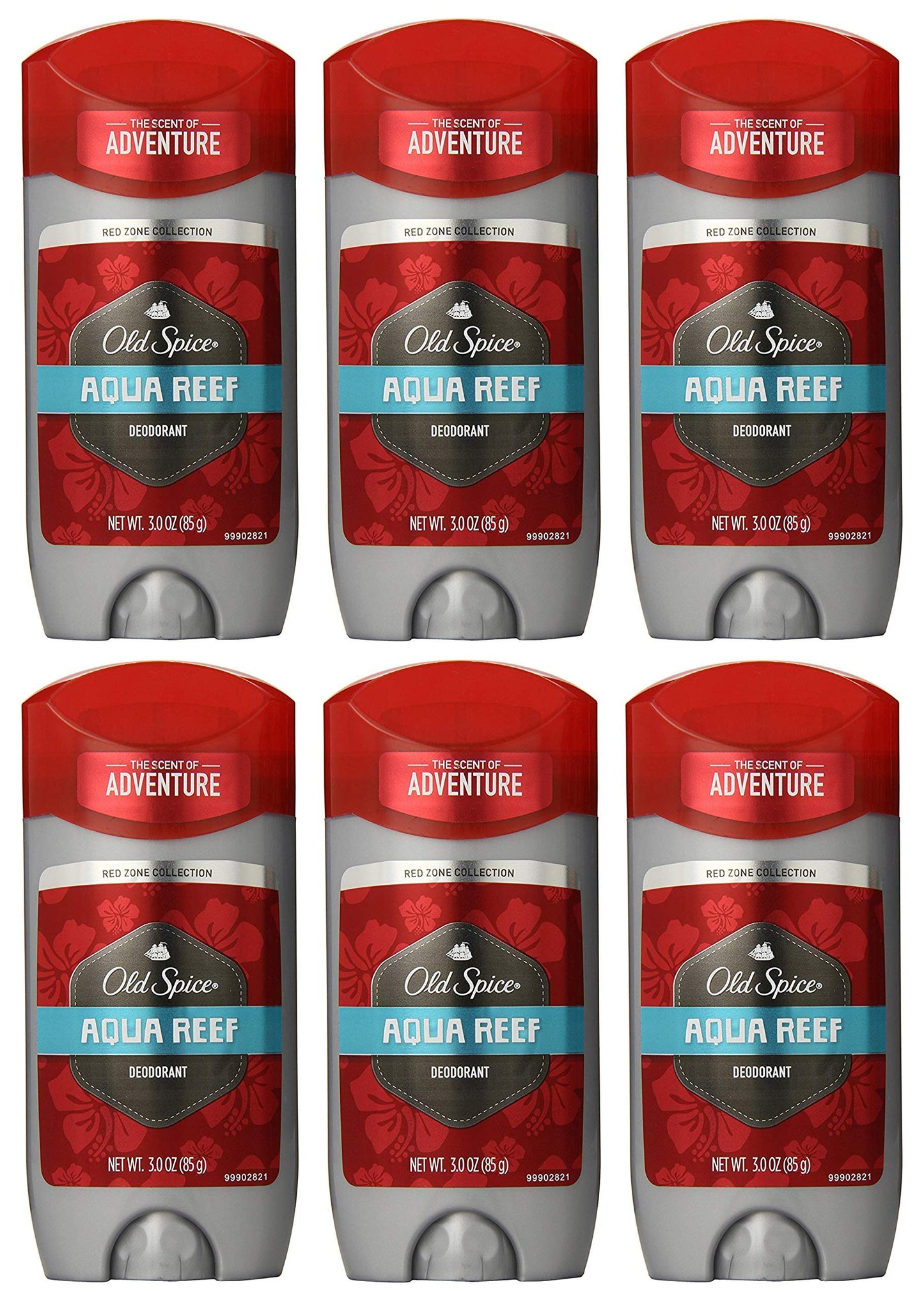 Old Spice Aqua Reef Deodorant 3 oz — Pack of 6 | Fresh, Ocean-Inspired Scent
