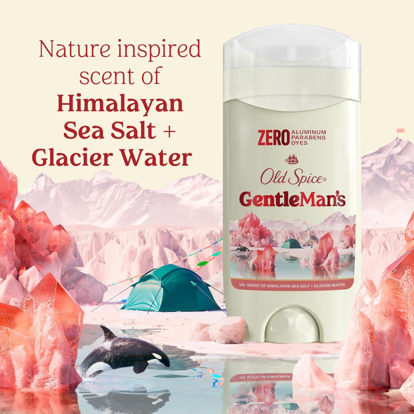 Old Spice GentleMan's Aluminum Free Deodorant, 3 x 3.0 oz – 24/7 Freshness Himalayan Sea Salt + Glacier Water