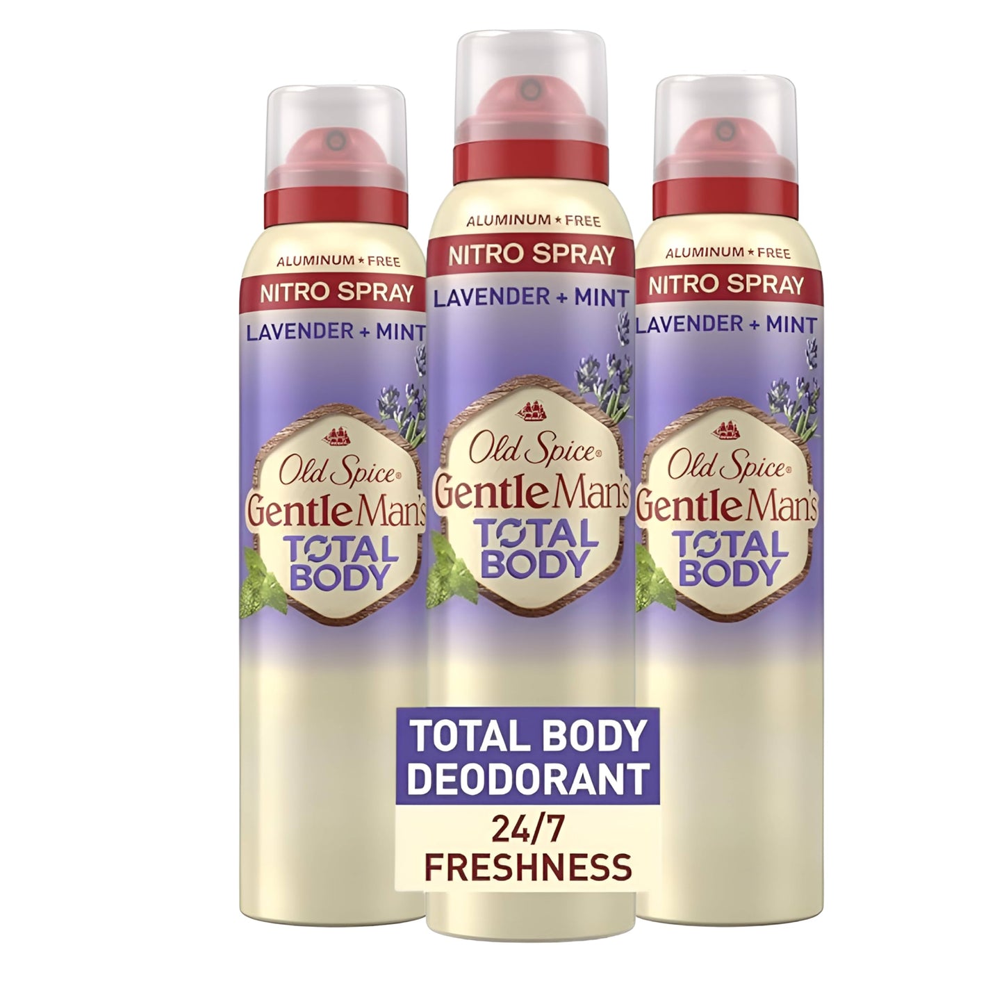 Old Spice Whole Body Deodorant for Men – Lavender Mint, Aluminum-Free, Pack of 3