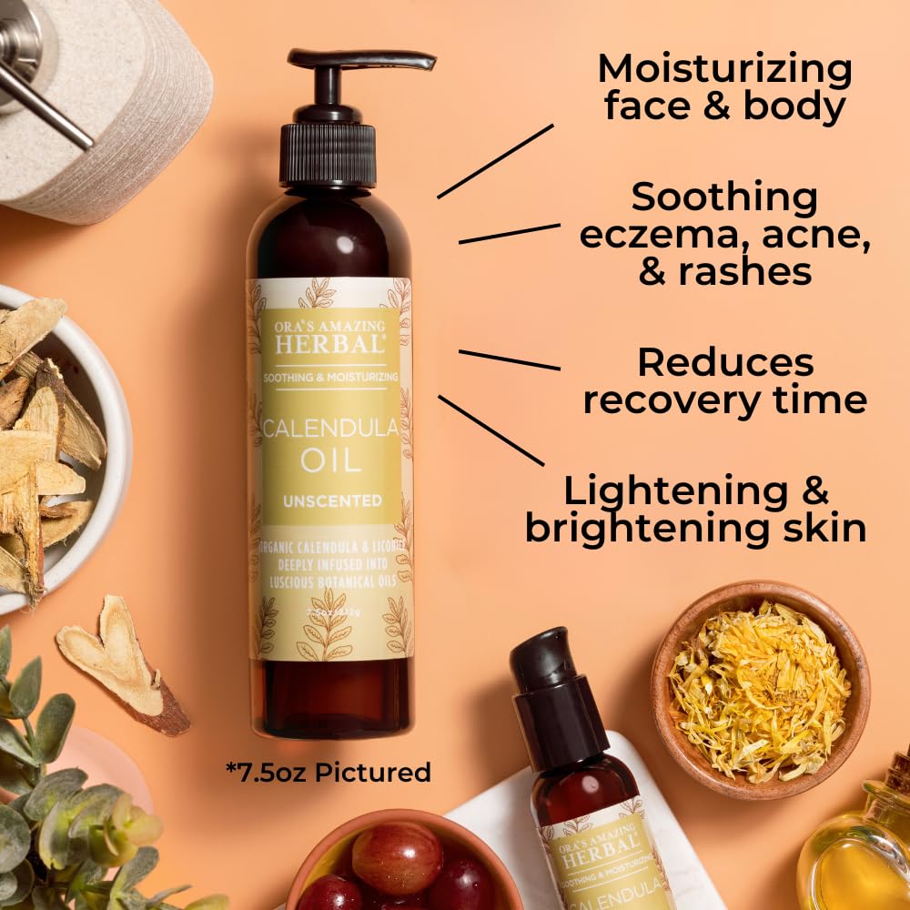 Ora's Amazing Herbal Calendula Skin Salve & Oil Set | Grapeseed Oil, Organic Licorice, Beeswax