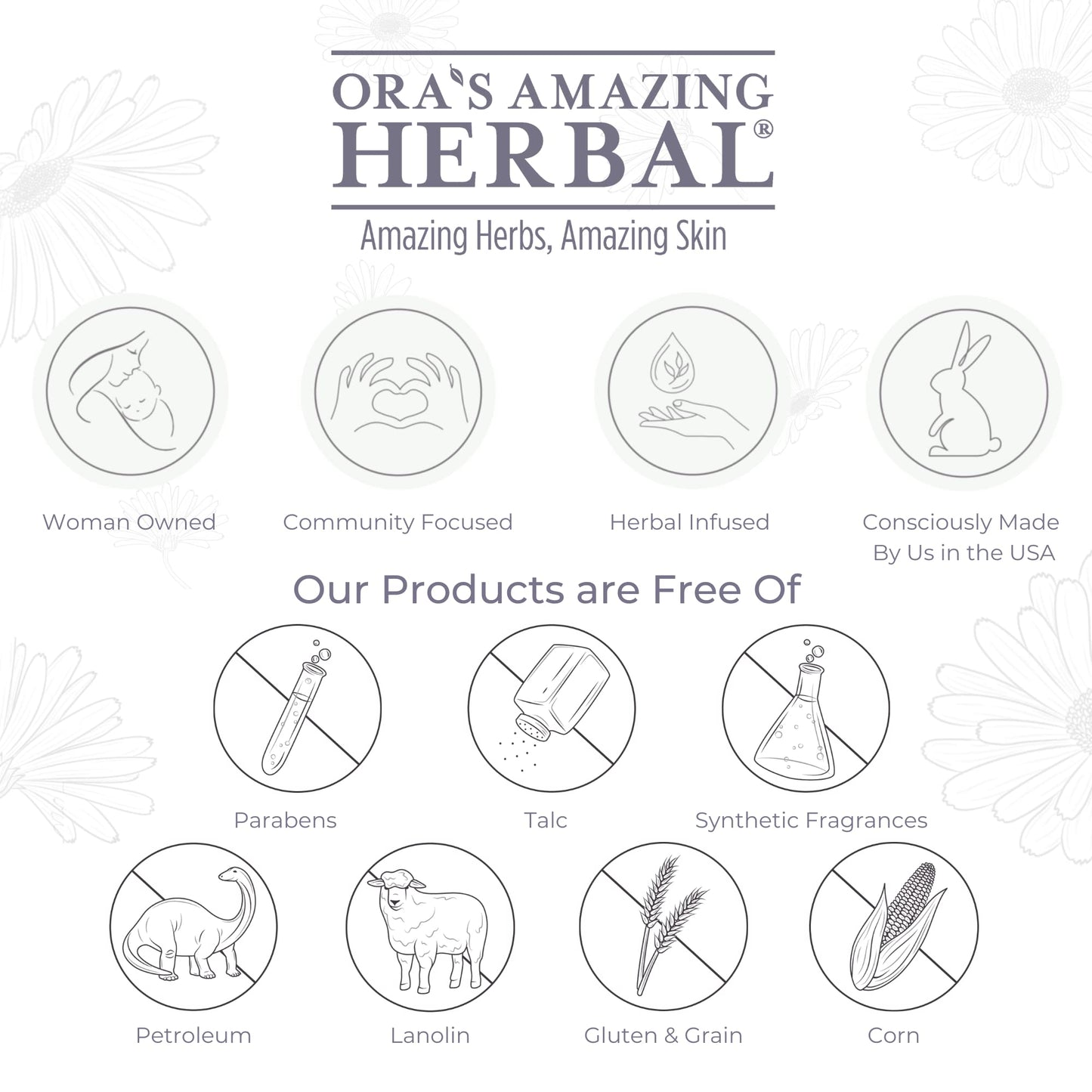 Ora's Amazing Herbal Natural Body Powder & Oil Set (2.5 oz + 2 oz) – Talc-Free, Clean Scent