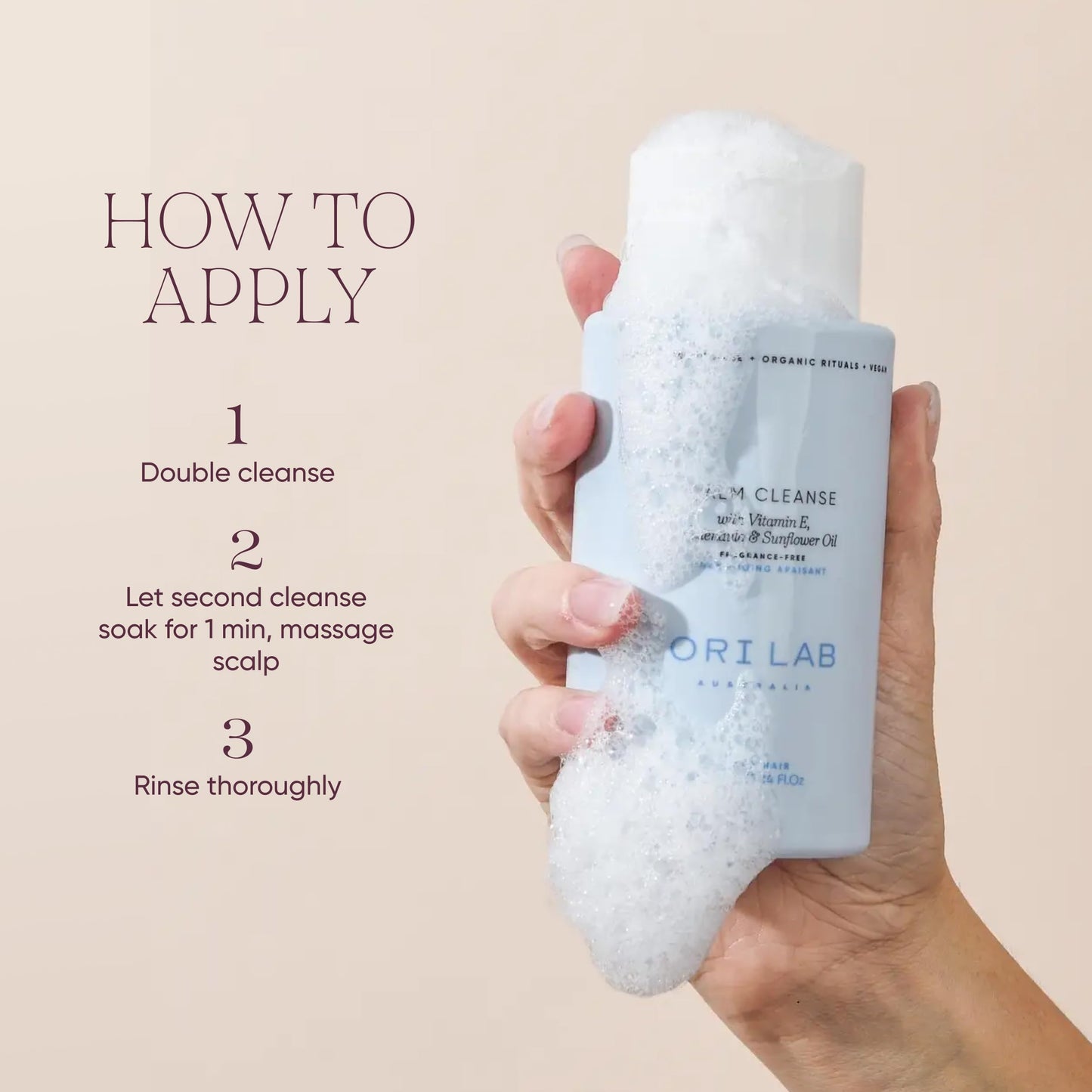 ORI LAB Calm Cleanse 300ml – Fragrance-Free Gentle Hair & Scalp Cleanser