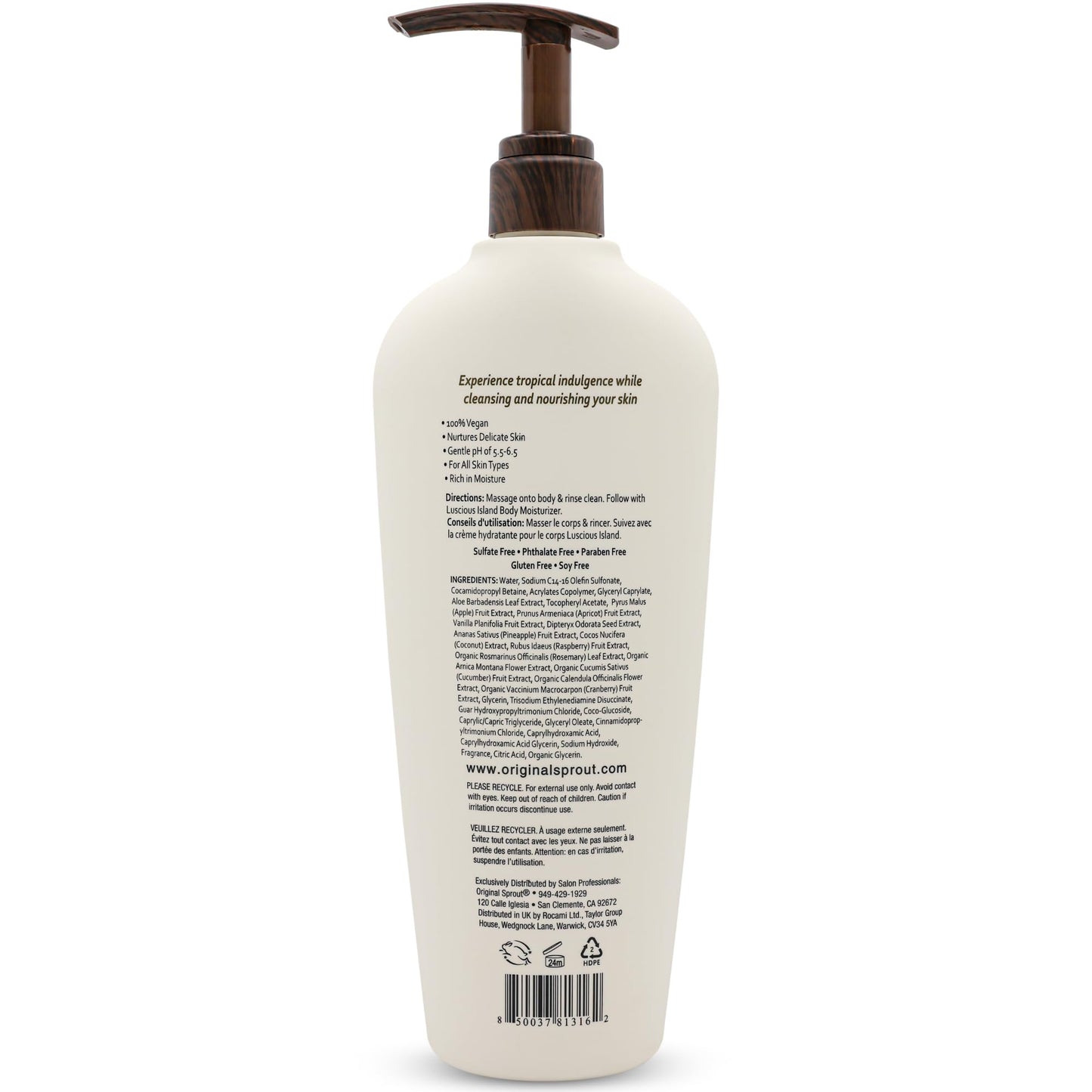 Original Sprout Island Bliss Moisturizing Body Wash – Calendula, Rosemary, Coconut Mango