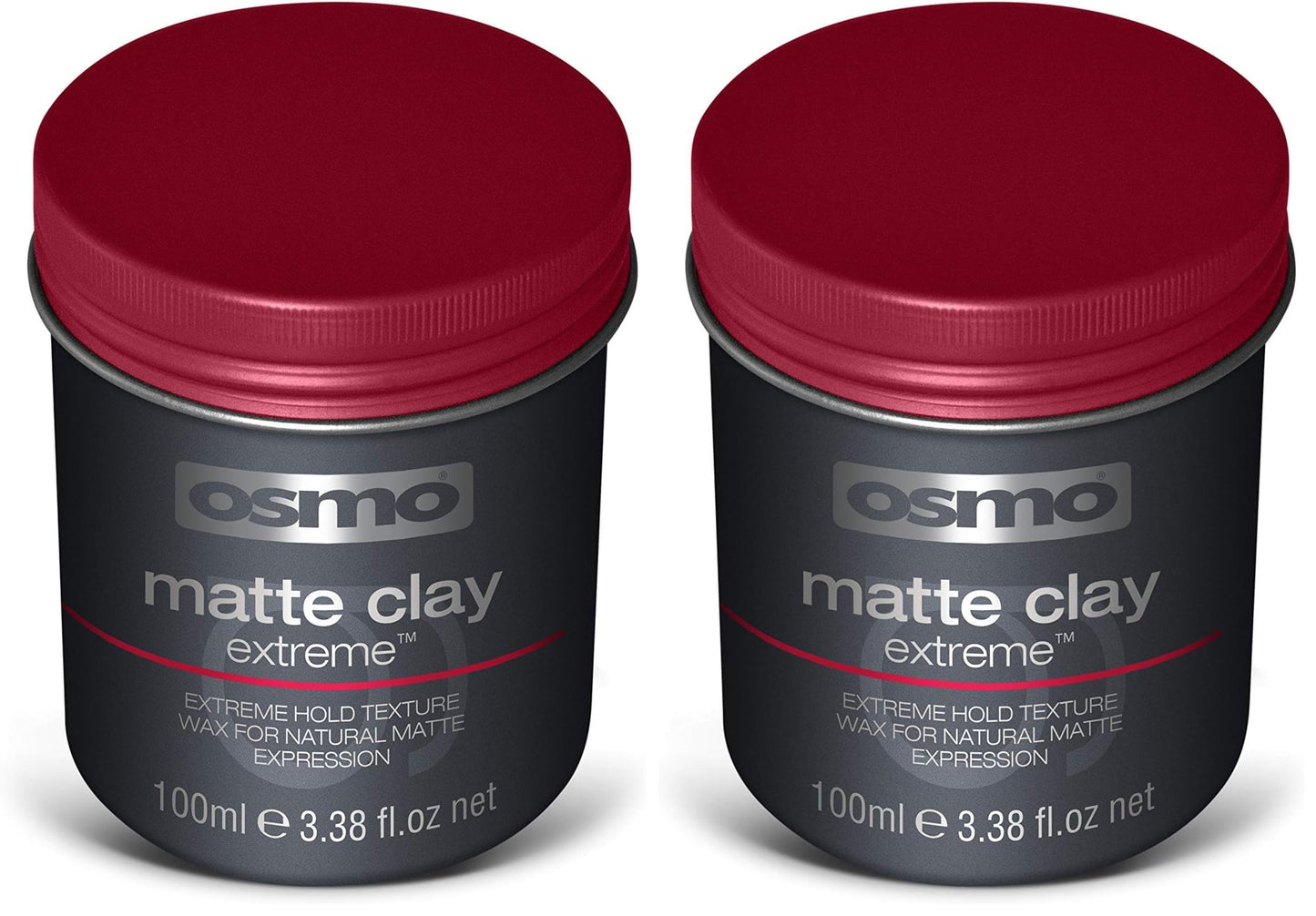 Osmo Matte Clay Extreme Hold (3.38 oz) – Pack of 2 | Matte Finish, All-Day Texture & Control