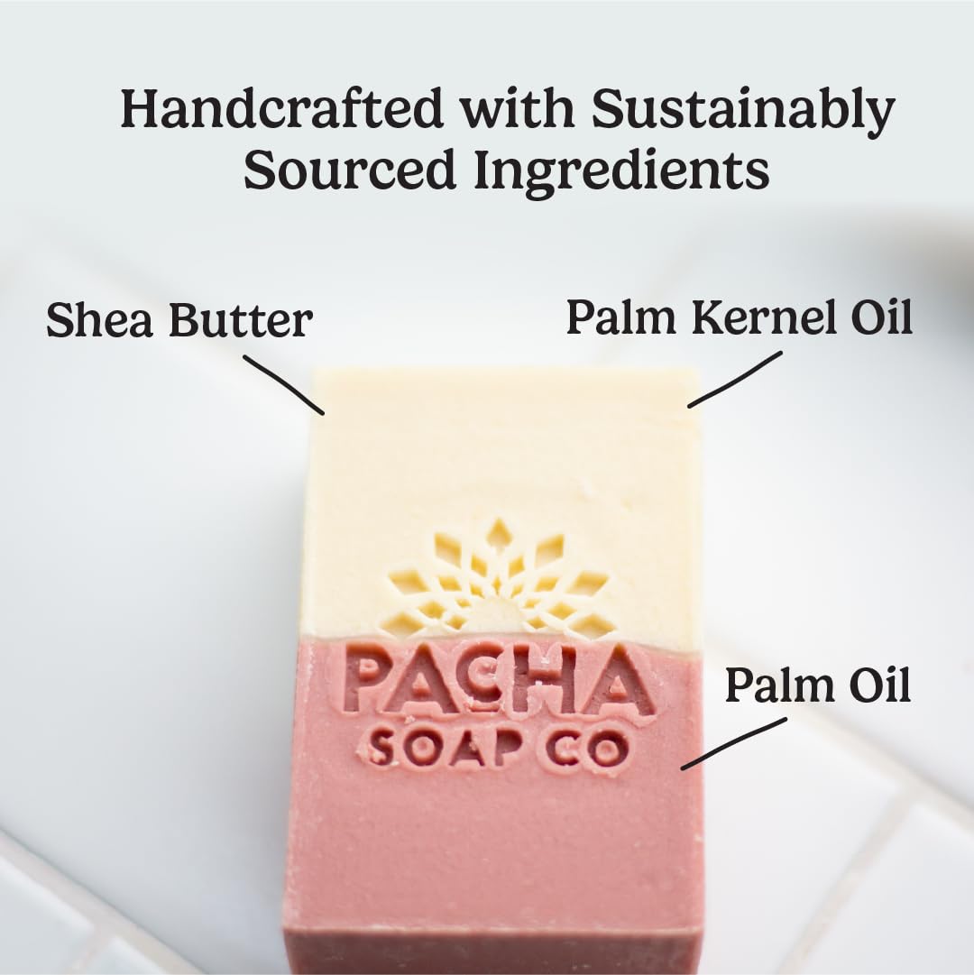 Pacha Soap Co Jasmine Gardenia Bar Soap — Handmade Hydrating Bar Soap (USA Made, 5-Pack, 4oz Each)