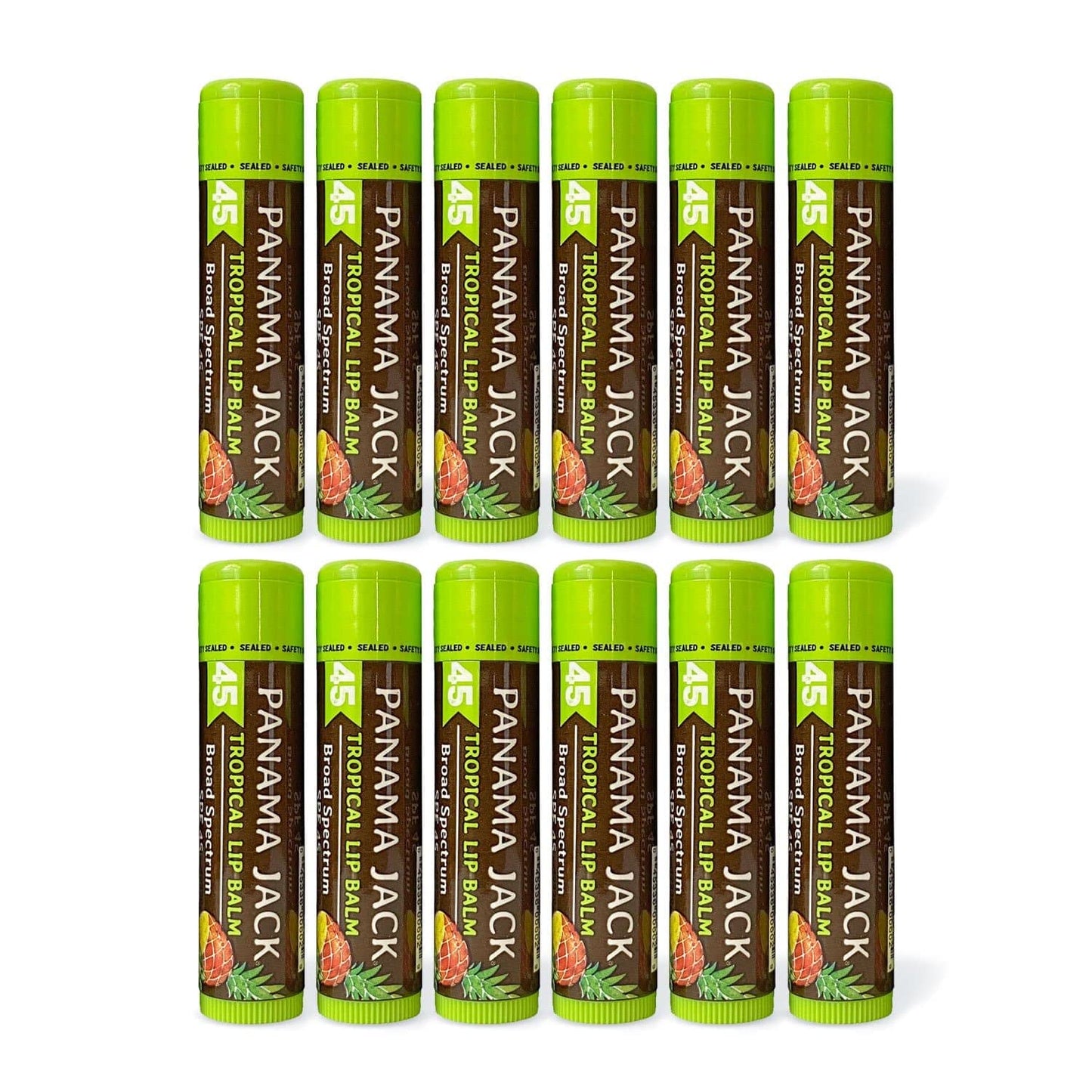Panama Jack Sunscreen Lip Balm SPF 45 — Broad Spectrum Lip Protection (12-Pack)