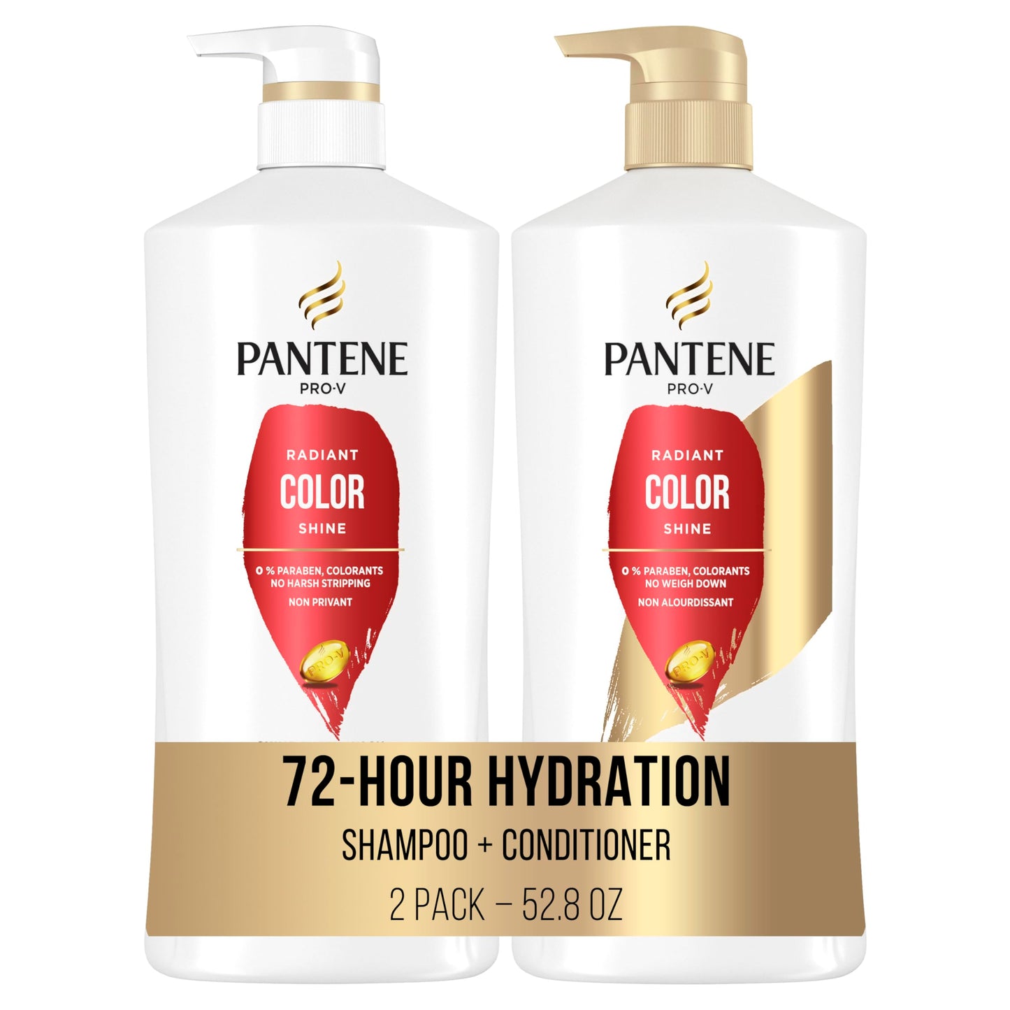 Pantene Radiant Color Shine Shampoo, Conditioner & Rescue Shot – Color-Treated Hair Safe