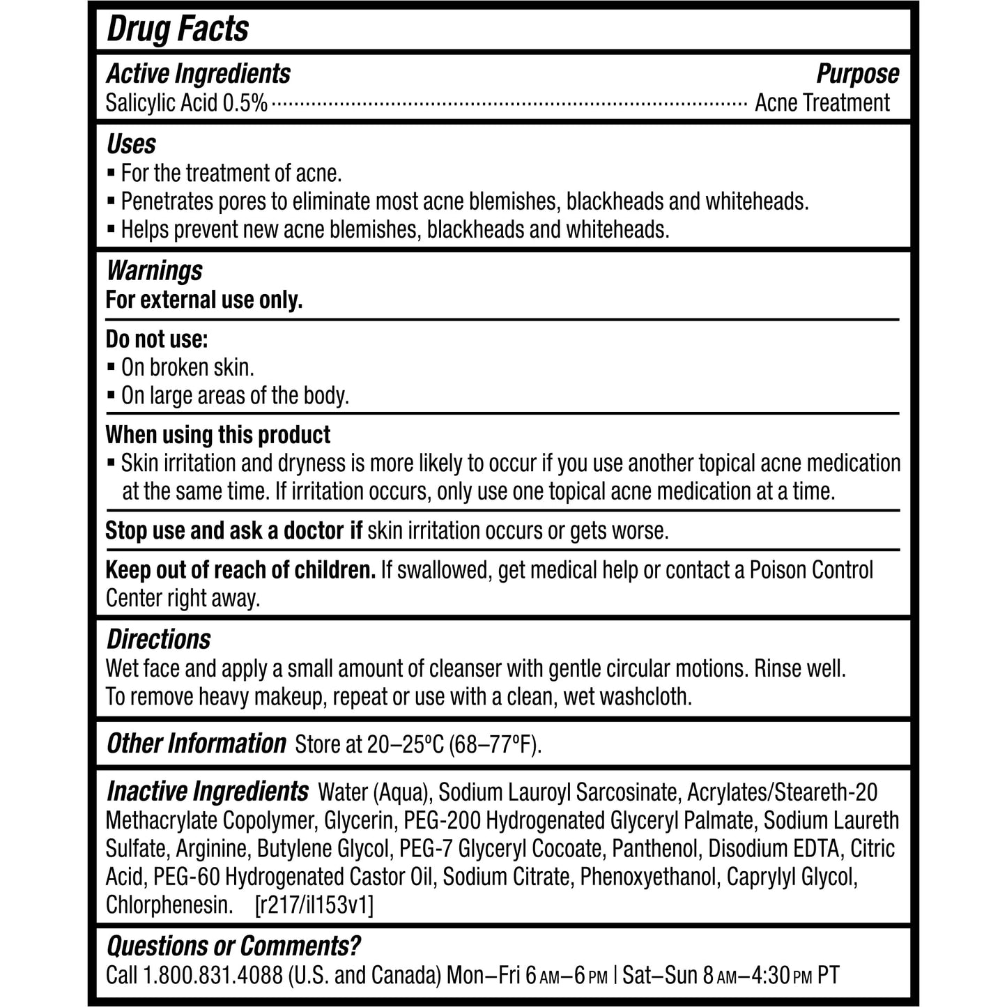 Paula's Choice CLEAR Pore Normalizing Facial Cleanser – Salicylic Acid Acne Wash, Fragrance Free, 6 oz